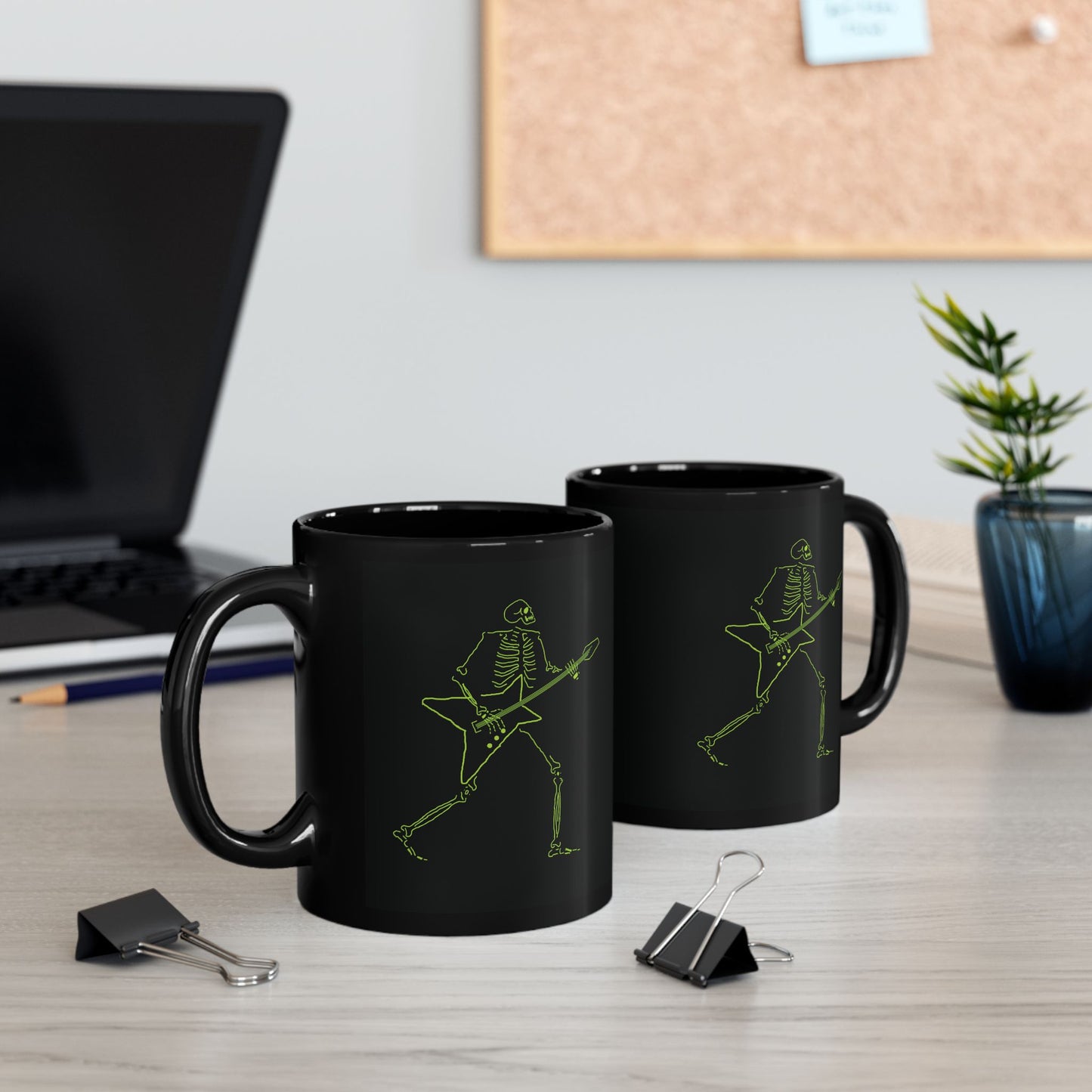 Skeleton Electric Guitar Player Mug | Hard Rock Gift