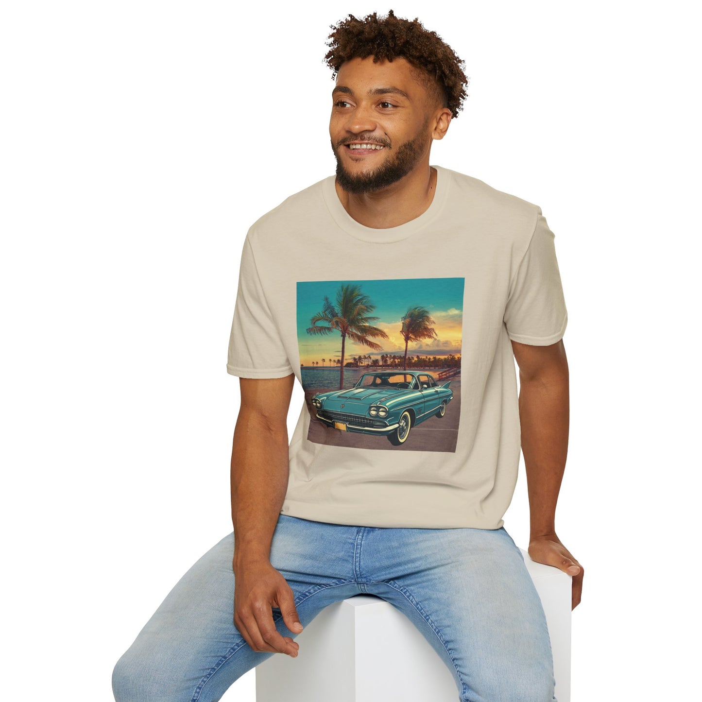 Cadillac Eldorado Brougham 1950s Unisex T-Shirt - Vintage Luxury Car Sand