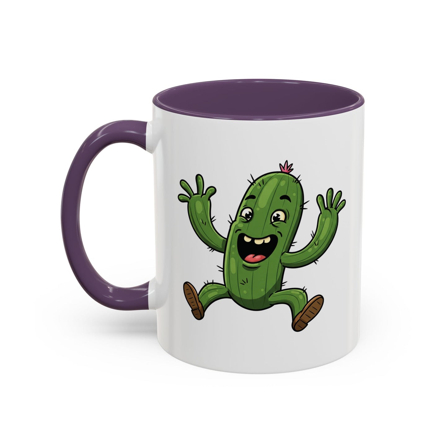 Cactus Mania Happy Jumping Cactus Mug - Cheerful Ceramic Coffee Cup
