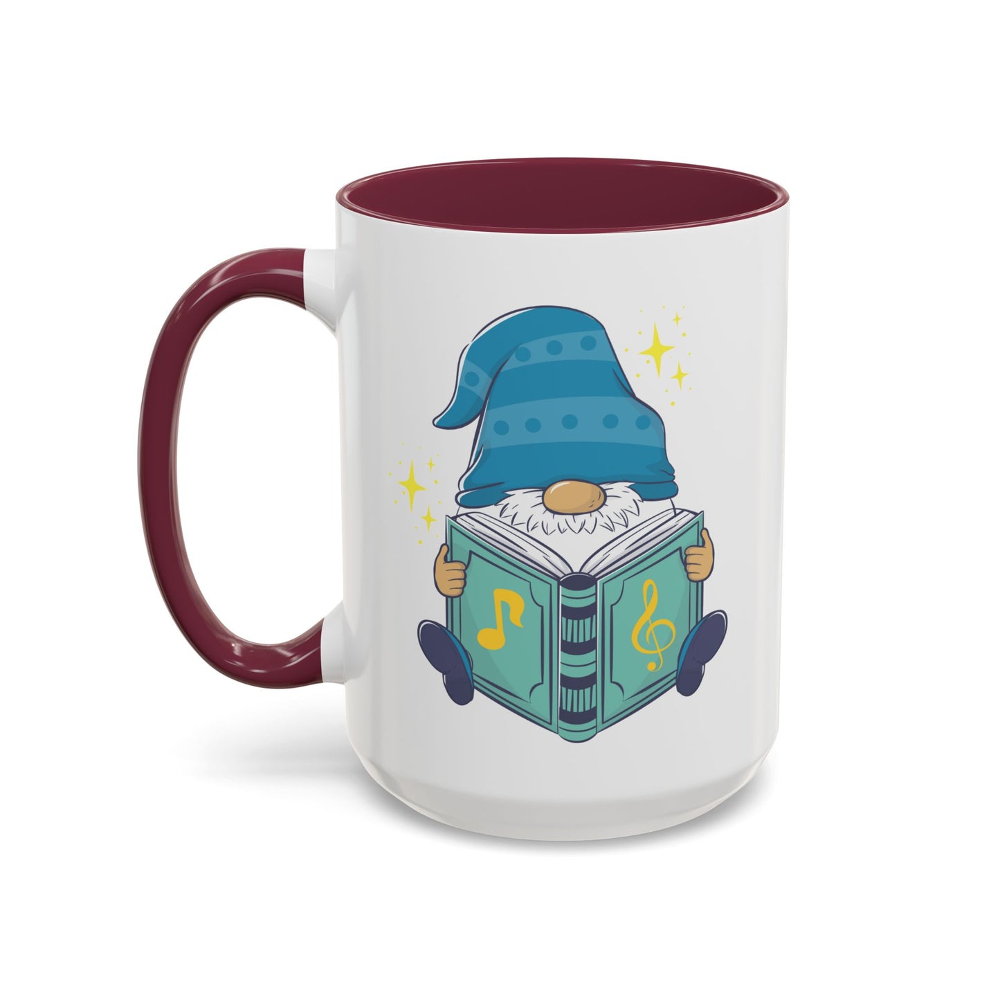 Whimsical Gnome & Music Book Mug - Brew Your Story | Ceramic Coffee & Tea Cup (11oz/15oz)