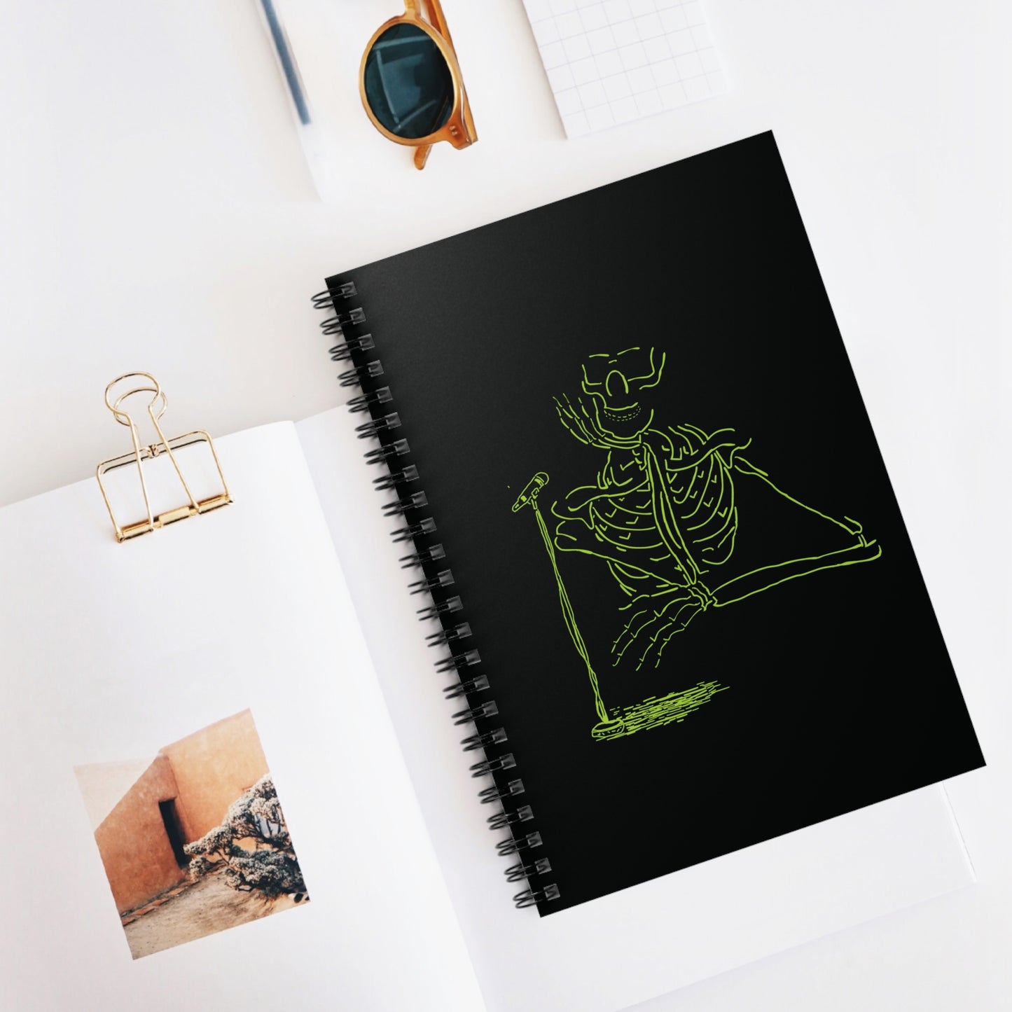 Metal Skeleton Fluo Spiral Notebook - Rock Your Notes!
