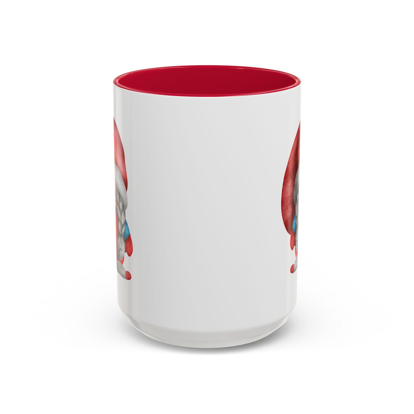 Cheerful Red Gnome with Braids Mug - Sip Your Sweet Melody | Ceramic Coffee & Tea Cup (11oz/15oz) 15oz Red