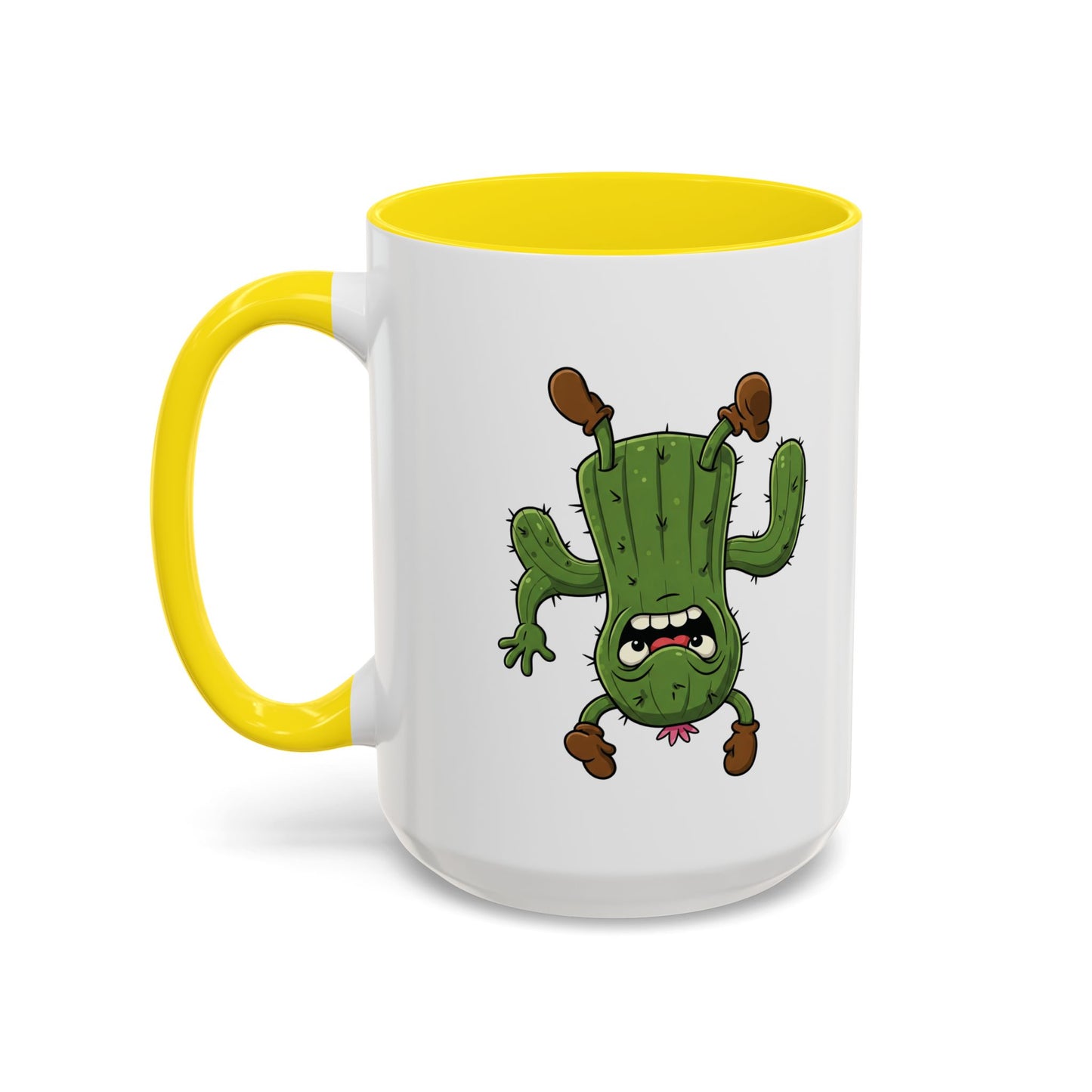 Cactus Mania Shocked Cactus Mug - Upside Down Fun Ceramic Cup
