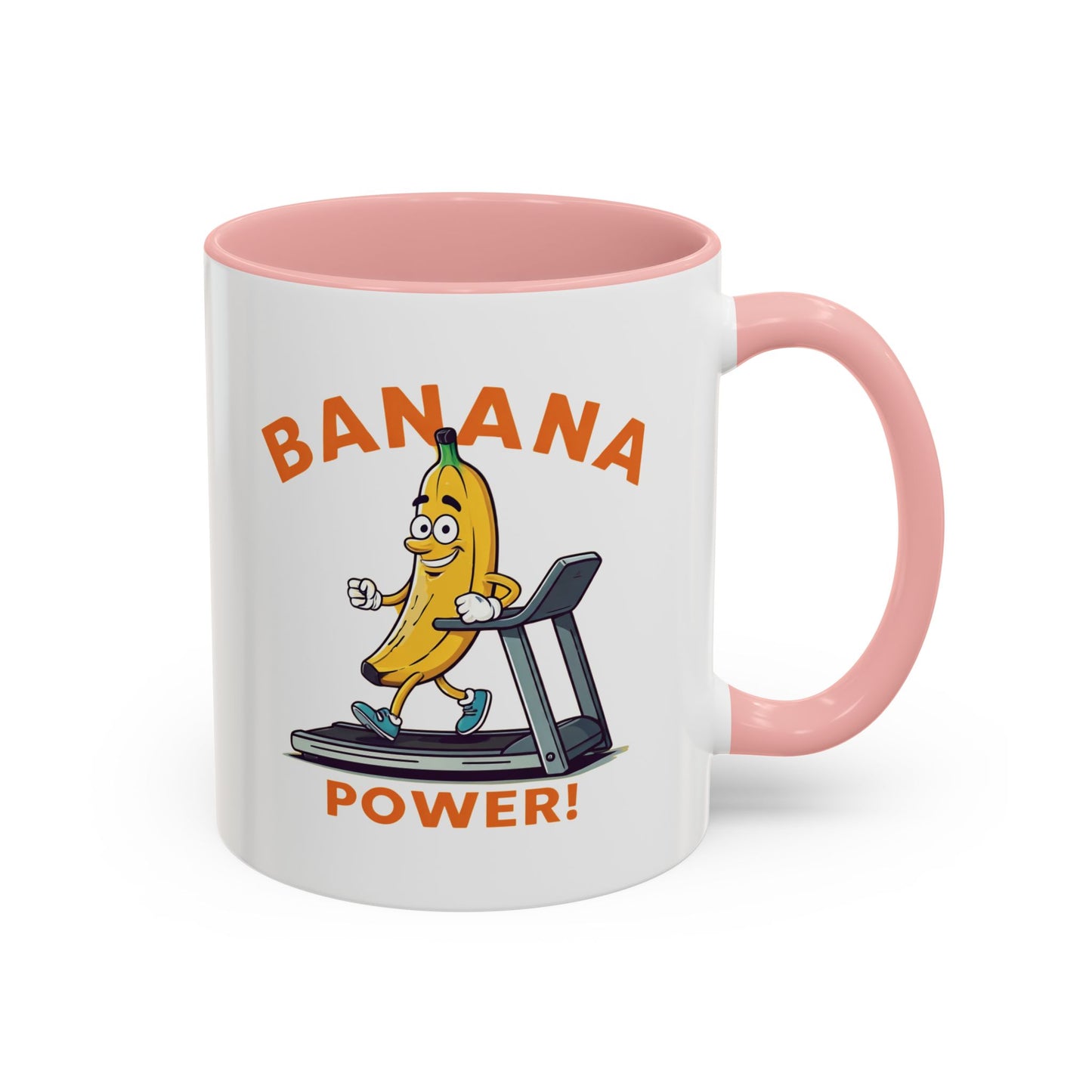 Banana Power Workout Mug - Funny Gym Gift for Fitness Lovers 11oz Pink