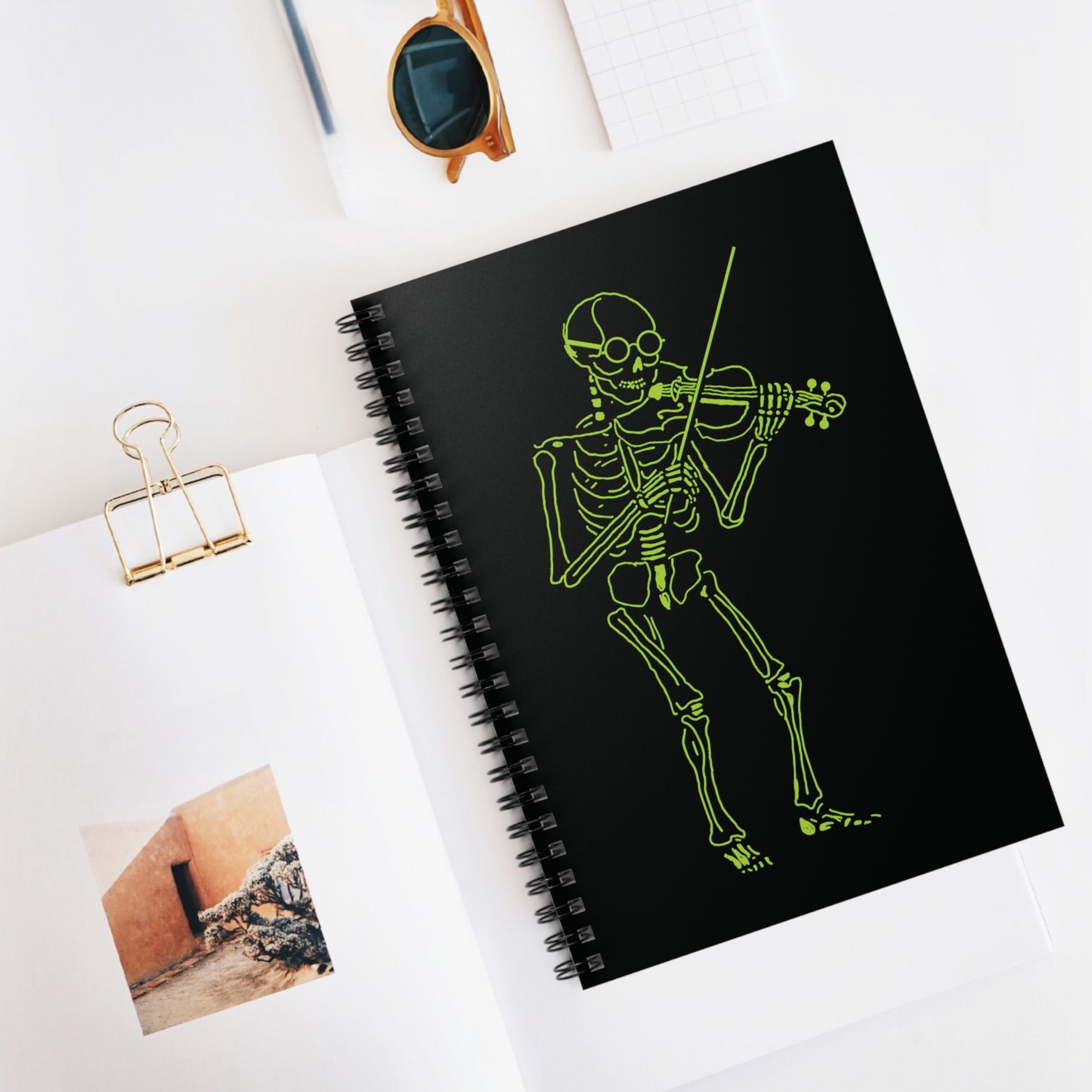 Metal Skeleton Fluo Spiral Notebook - Orchestrate Your Notes!