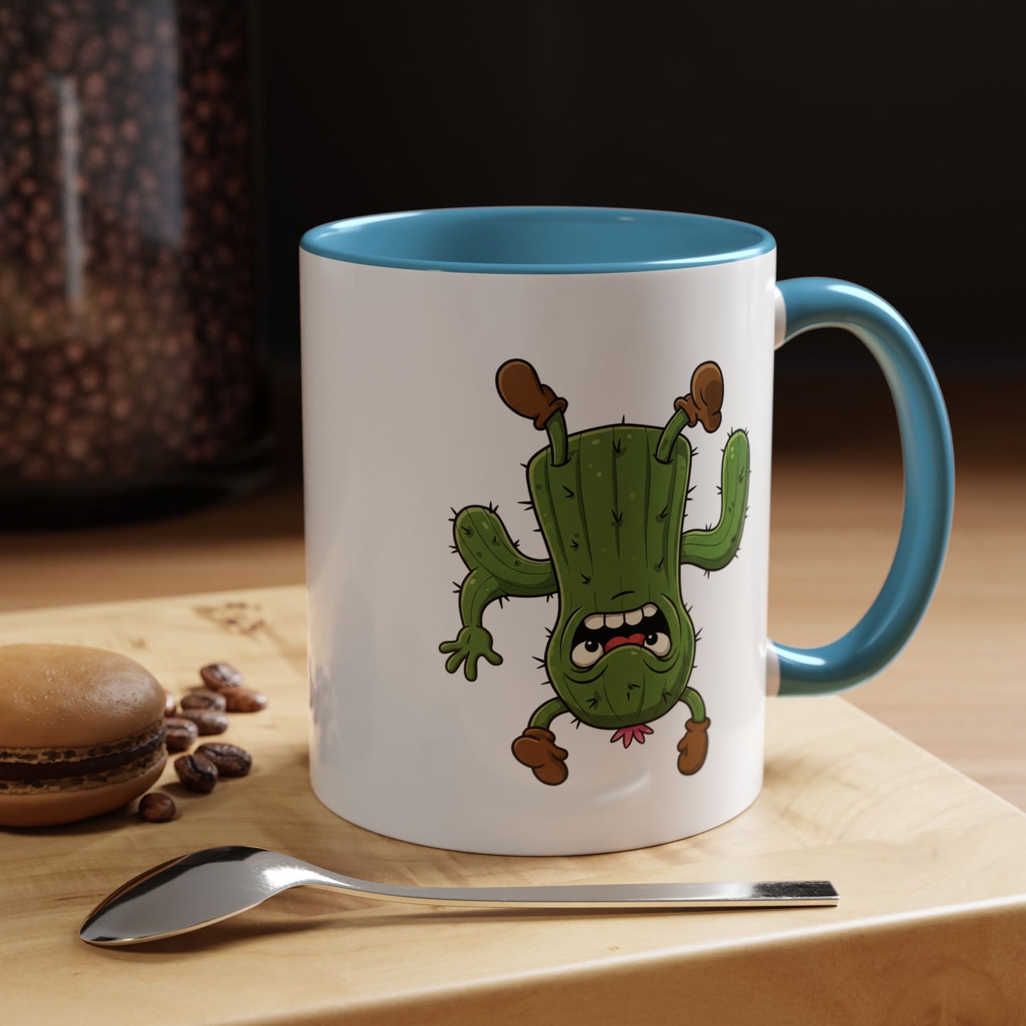 Cactus Mania Shocked Cactus Mug - Upside Down Fun Ceramic Cup