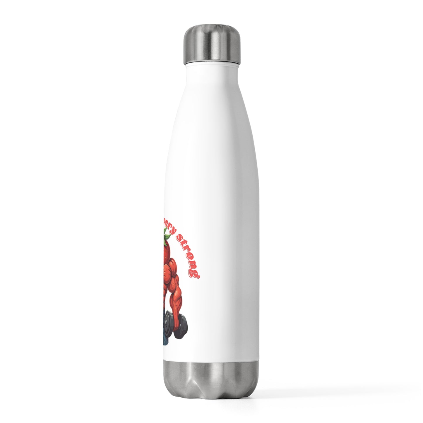 Berry Strong Insulated Stainless Steel Bottle - Funny Strawberry Gym Water Bottle