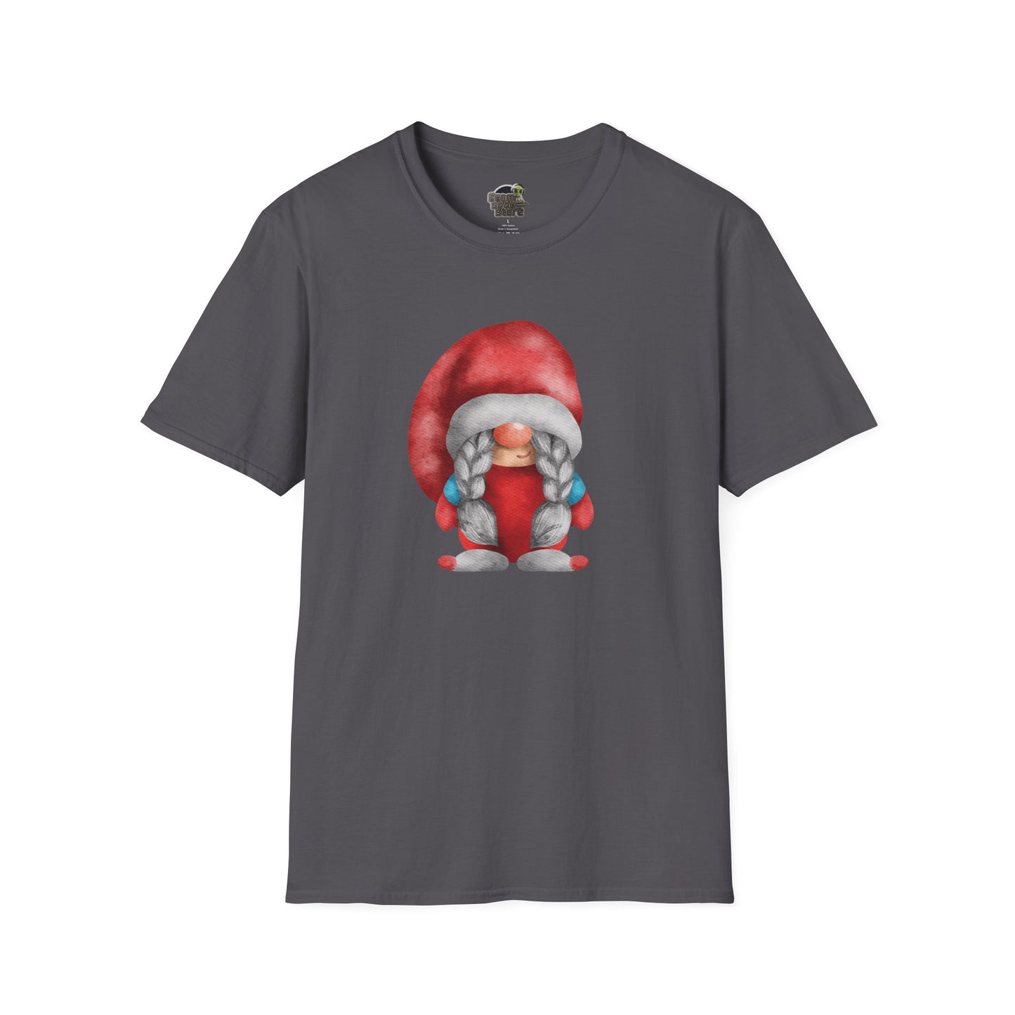 Cute Gnome T-shirt | Soft and Comfy Cotton Tee for Women | Perfect for Casual Wear | Unique Gift Idea | Gnome Lovers Charcoal