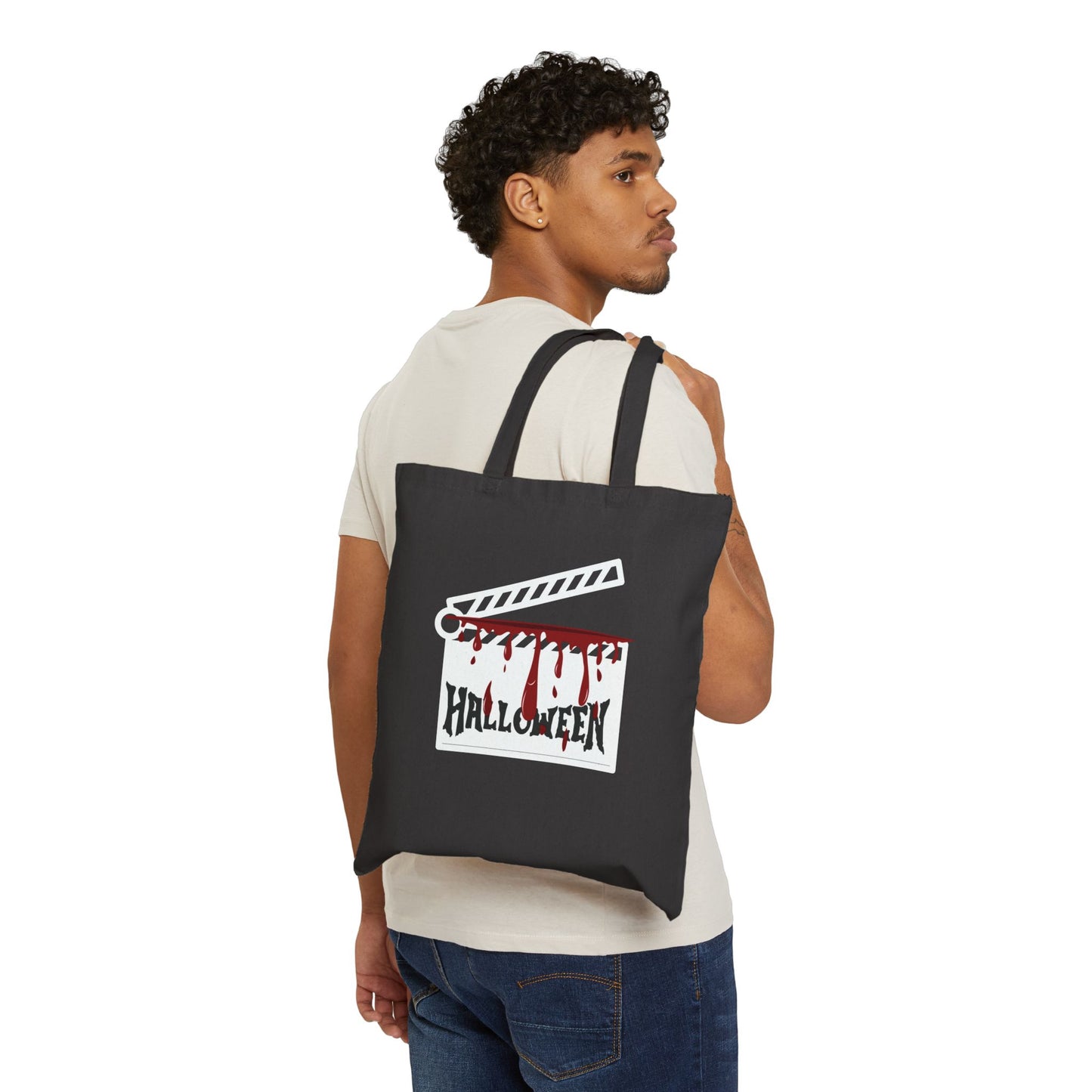 Spooky Movie Clapperboard Canvas Tote Bag