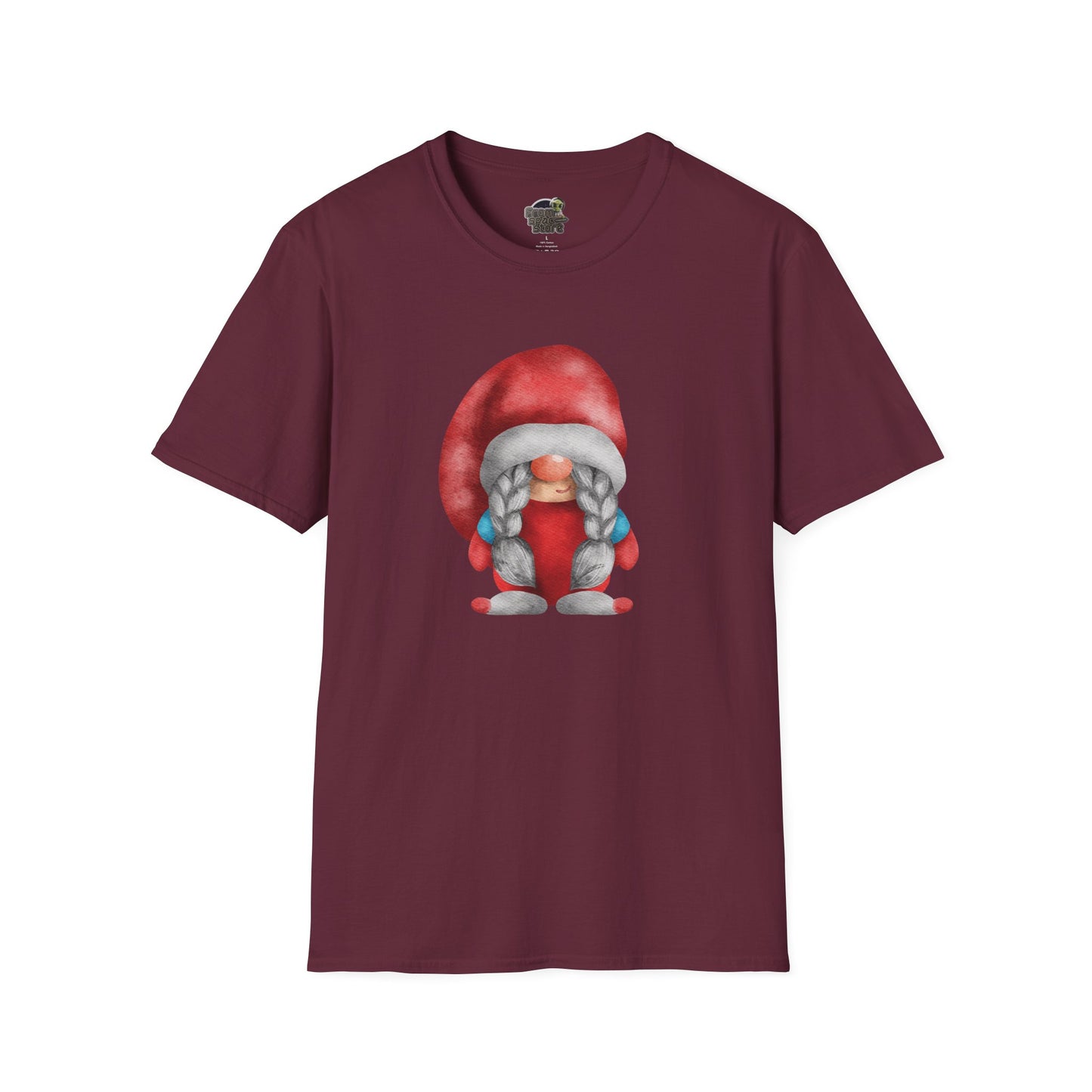 Cute Gnome T-shirt | Soft and Comfy Cotton Tee for Women | Perfect for Casual Wear | Unique Gift Idea | Gnome Lovers Maroon