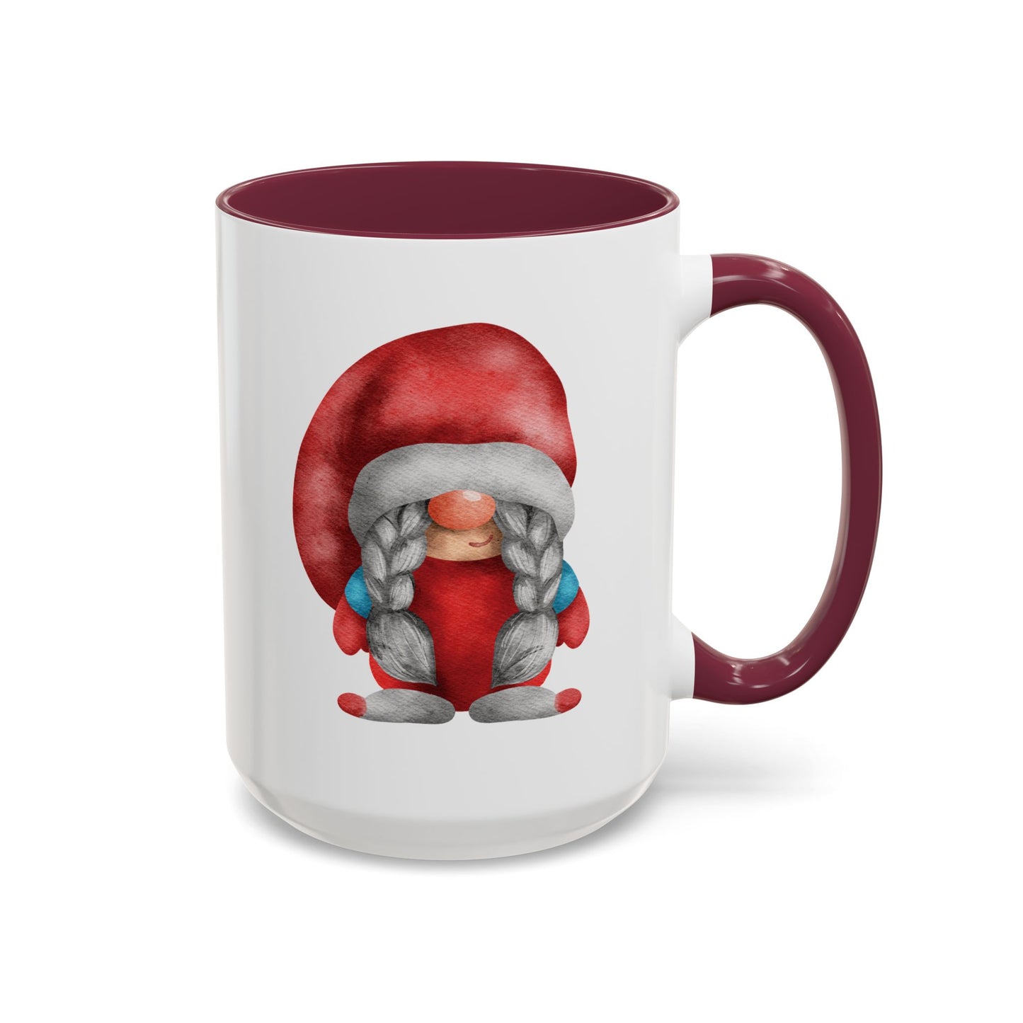 Cheerful Red Gnome with Braids Mug - Sip Your Sweet Melody | Ceramic Coffee & Tea Cup (11oz/15oz)