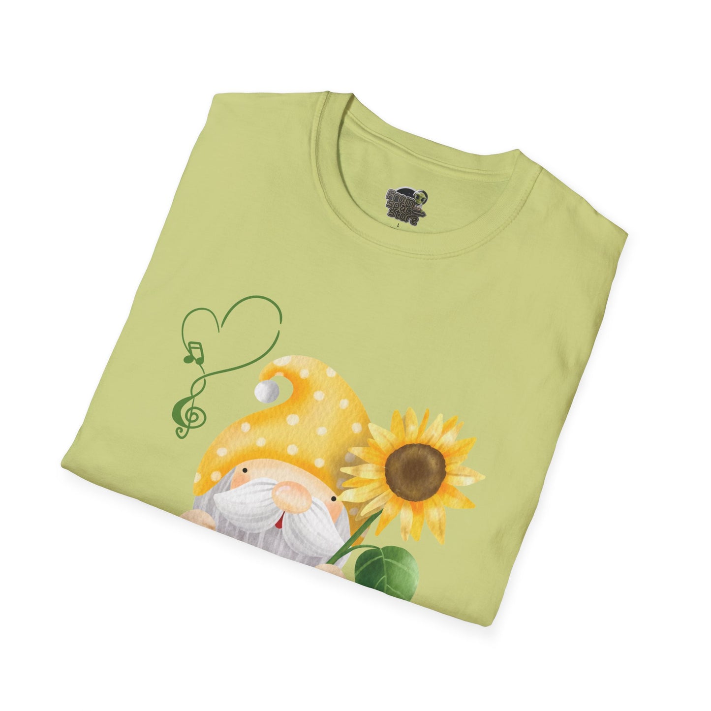 Gnome with Sunflower Unisex T-Shirt: Sunshine, Smiles & Secret Songs