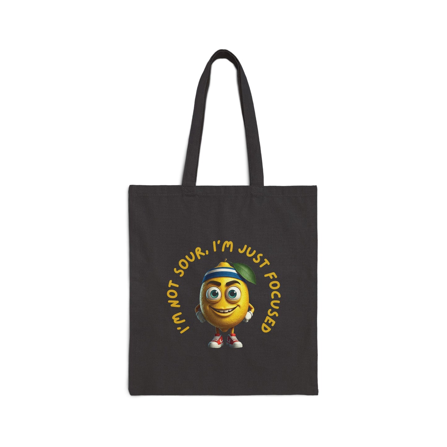 Focused Lemon Tote Bag: Funny Running Fruit Gym & Shopping Bag