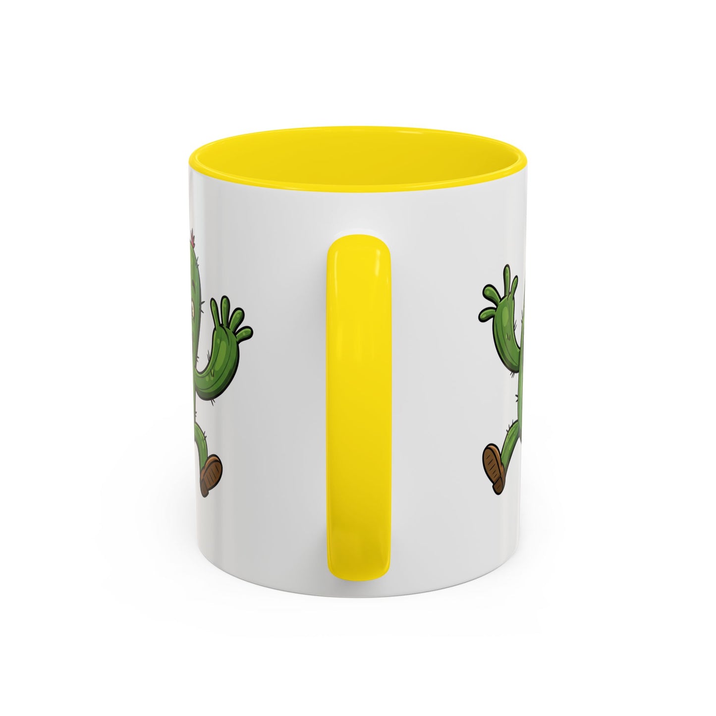 Cactus Mania Happy Jumping Cactus Mug - Cheerful Ceramic Coffee Cup