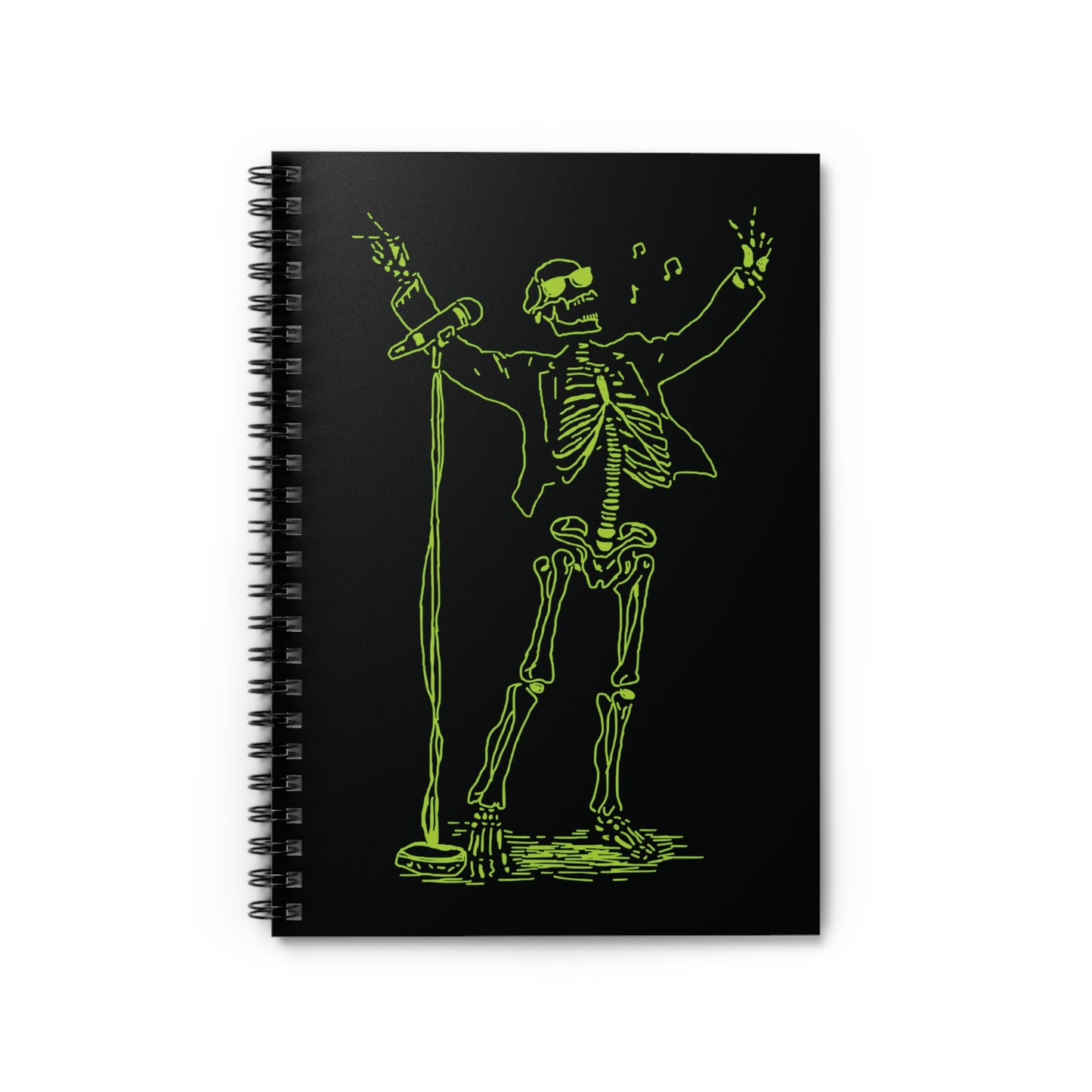 Metal Skeleton Fluo electric guitar player spiral book