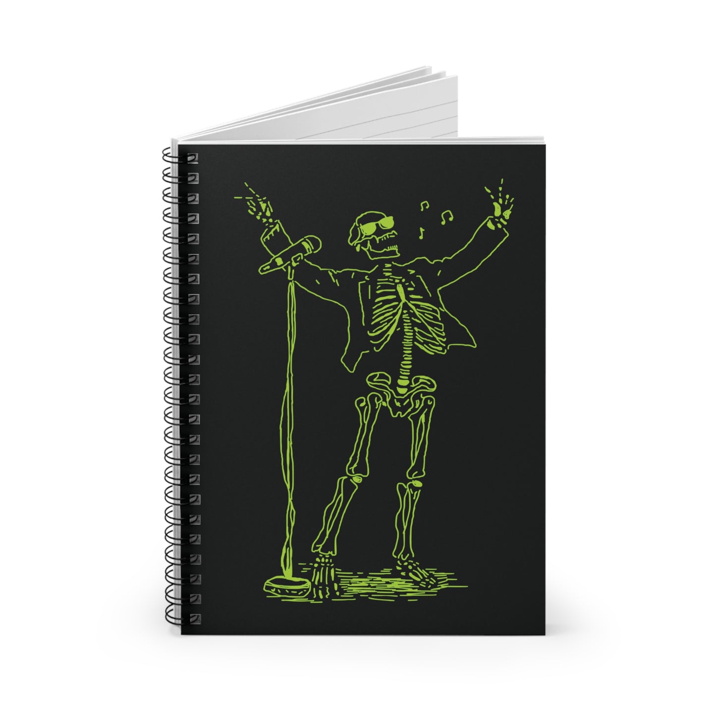 Metal Skeleton Fluo electric guitar player spiral book