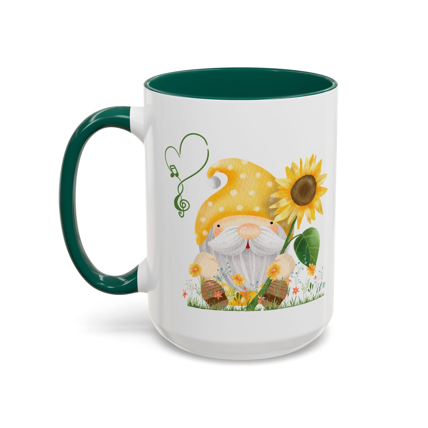 Mystical Gnome & Sunny Sunflower Mug - Your Garden's Secret Charm | Ceramic Coffee & Tea Cup (11oz/15oz)