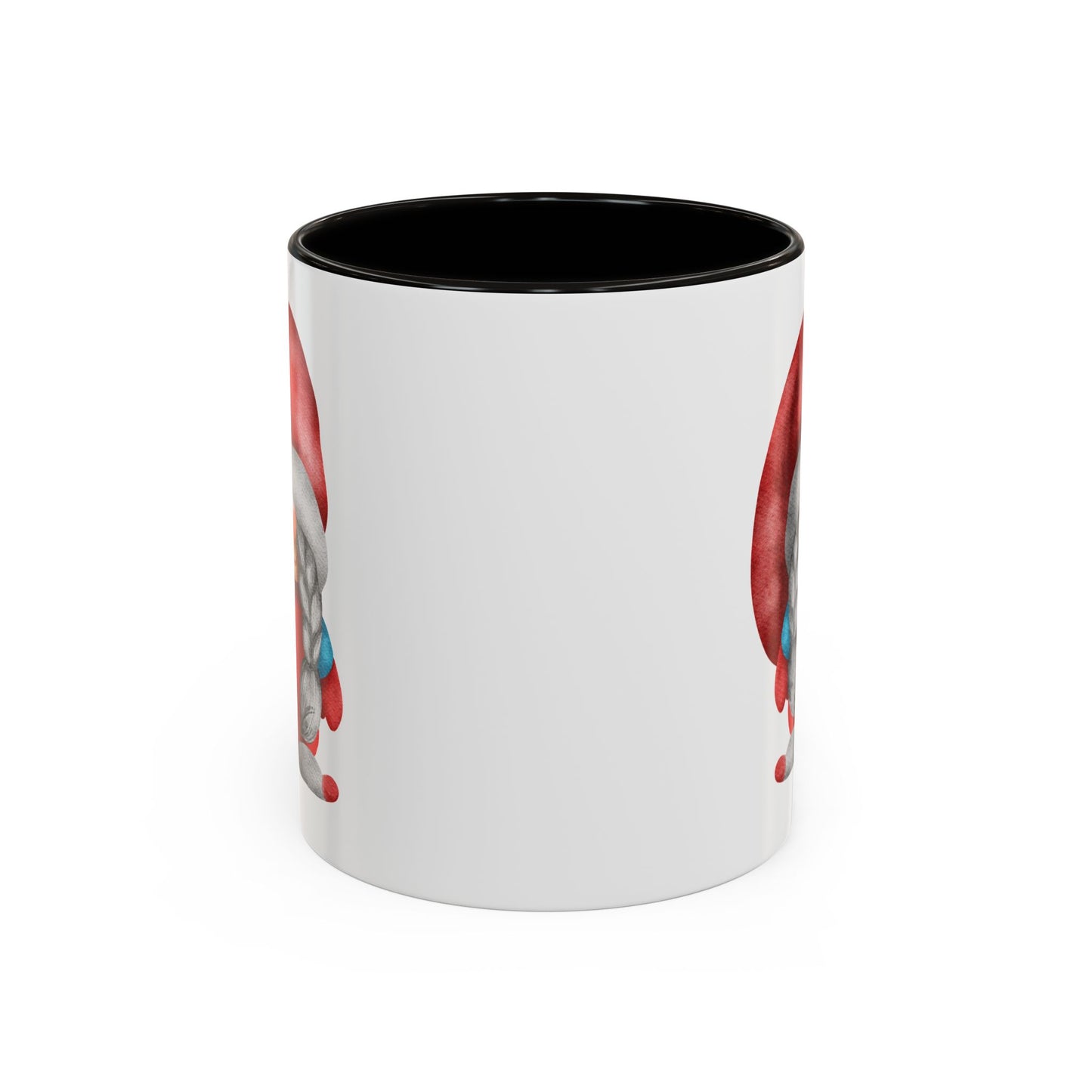 Cheerful Red Gnome with Braids Mug - Sip Your Sweet Melody | Ceramic Coffee & Tea Cup (11oz/15oz) 11oz Black