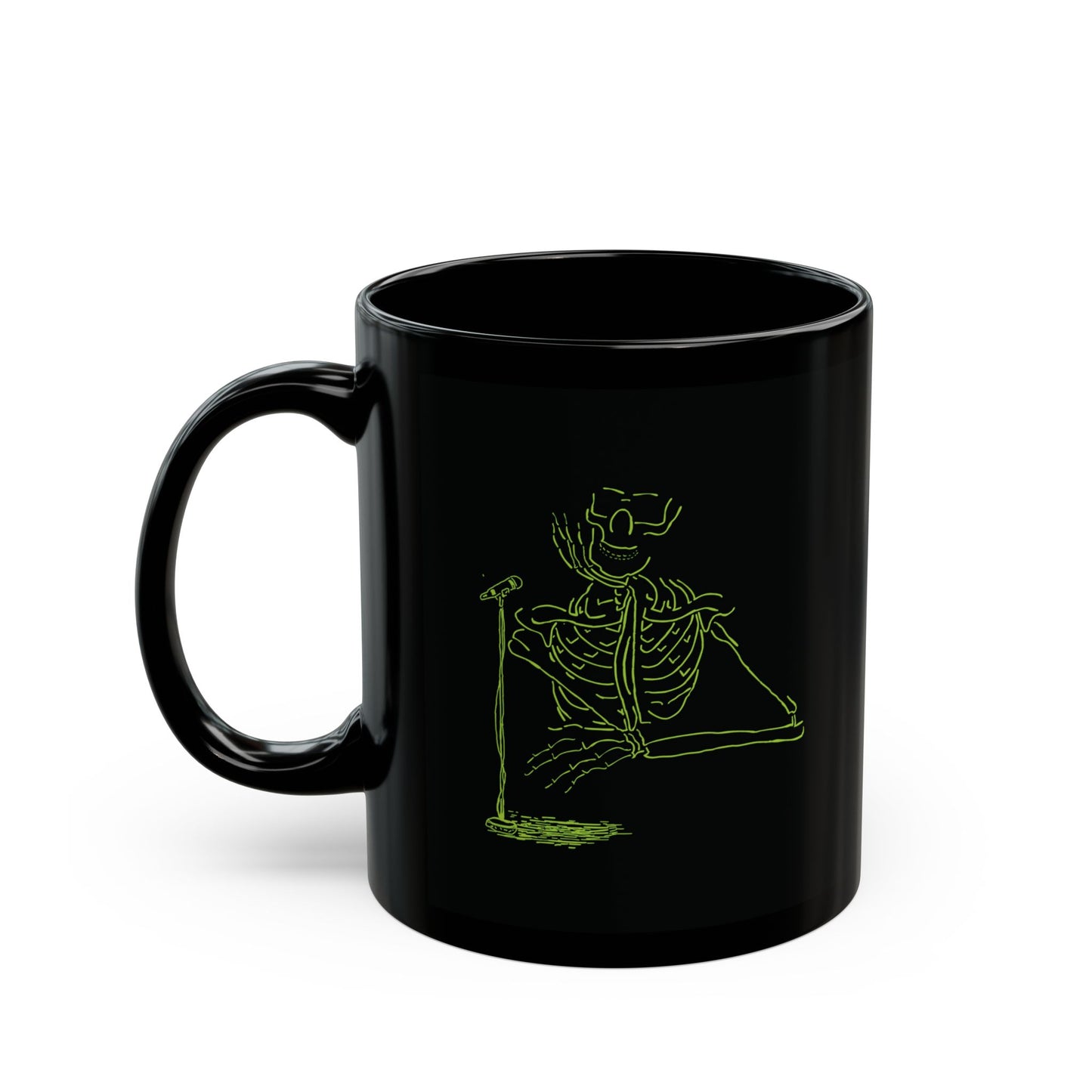 Skeleton Singer Interview Mug | Fluorescent Rock Gift