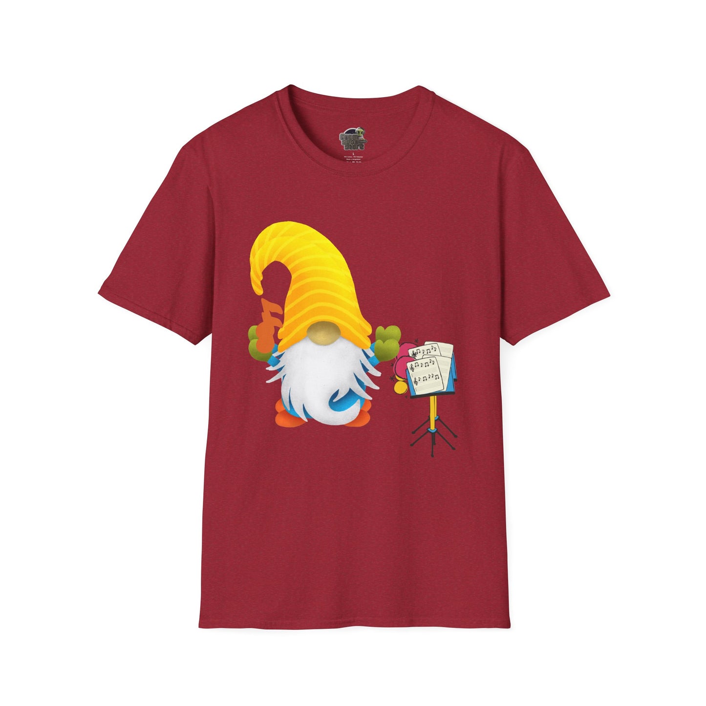 Musical Gnome Unisex T-Shirt: A Symphony of Style Antique Cherry Red