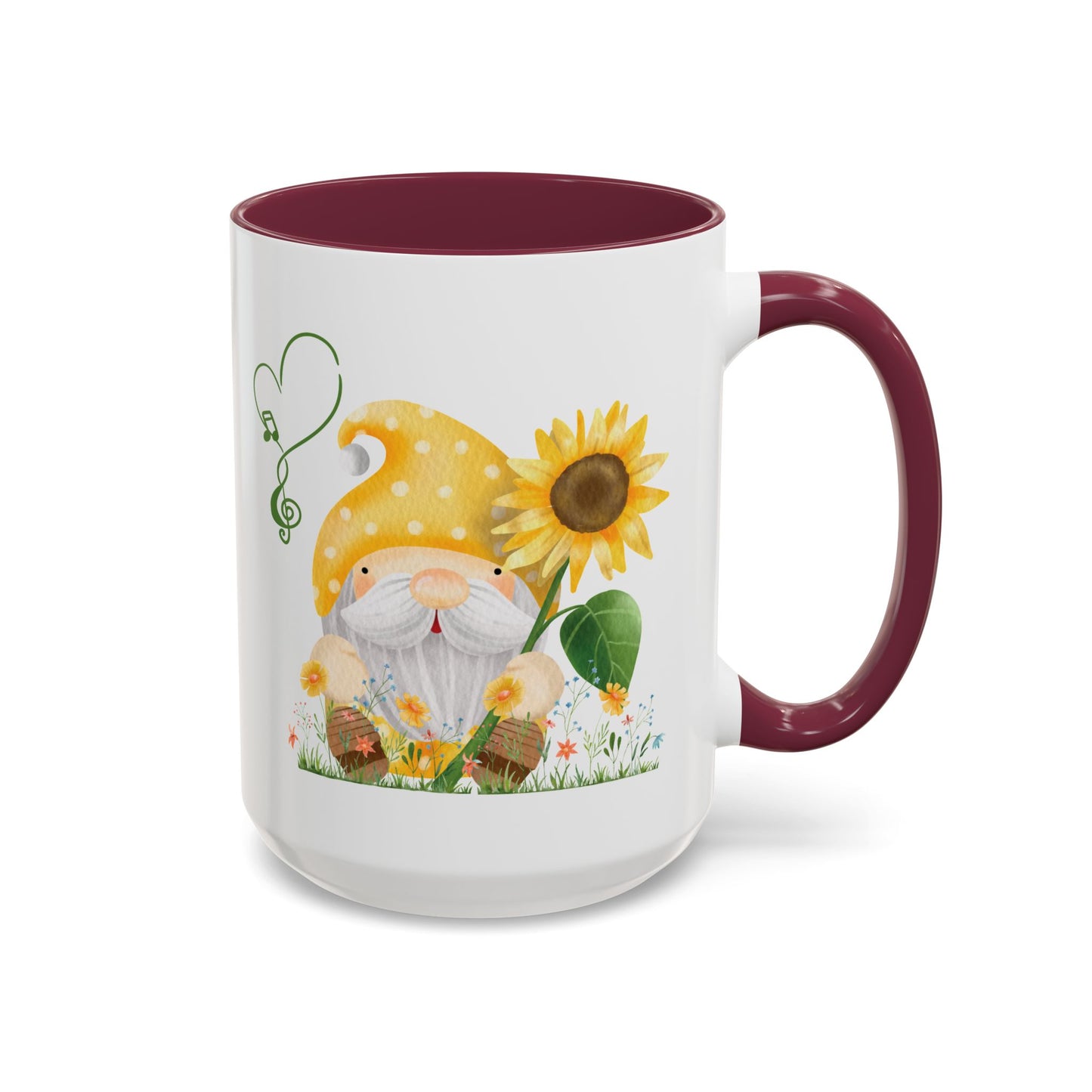 Mystical Gnome & Sunny Sunflower Mug - Your Garden's Secret Charm | Ceramic Coffee & Tea Cup (11oz/15oz)