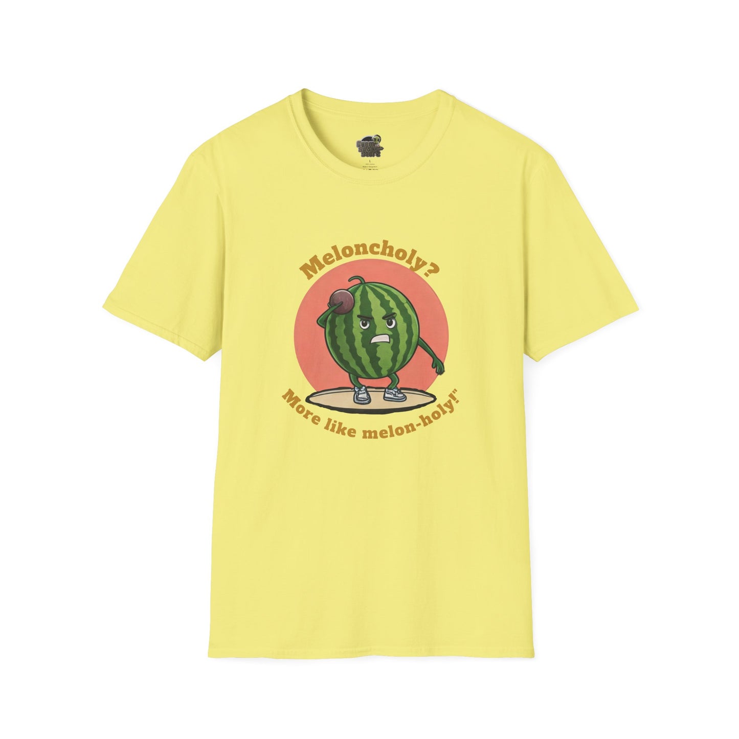 Melon-Holy t-shirt: Funny Watermelon Shot Put Tee Cornsilk