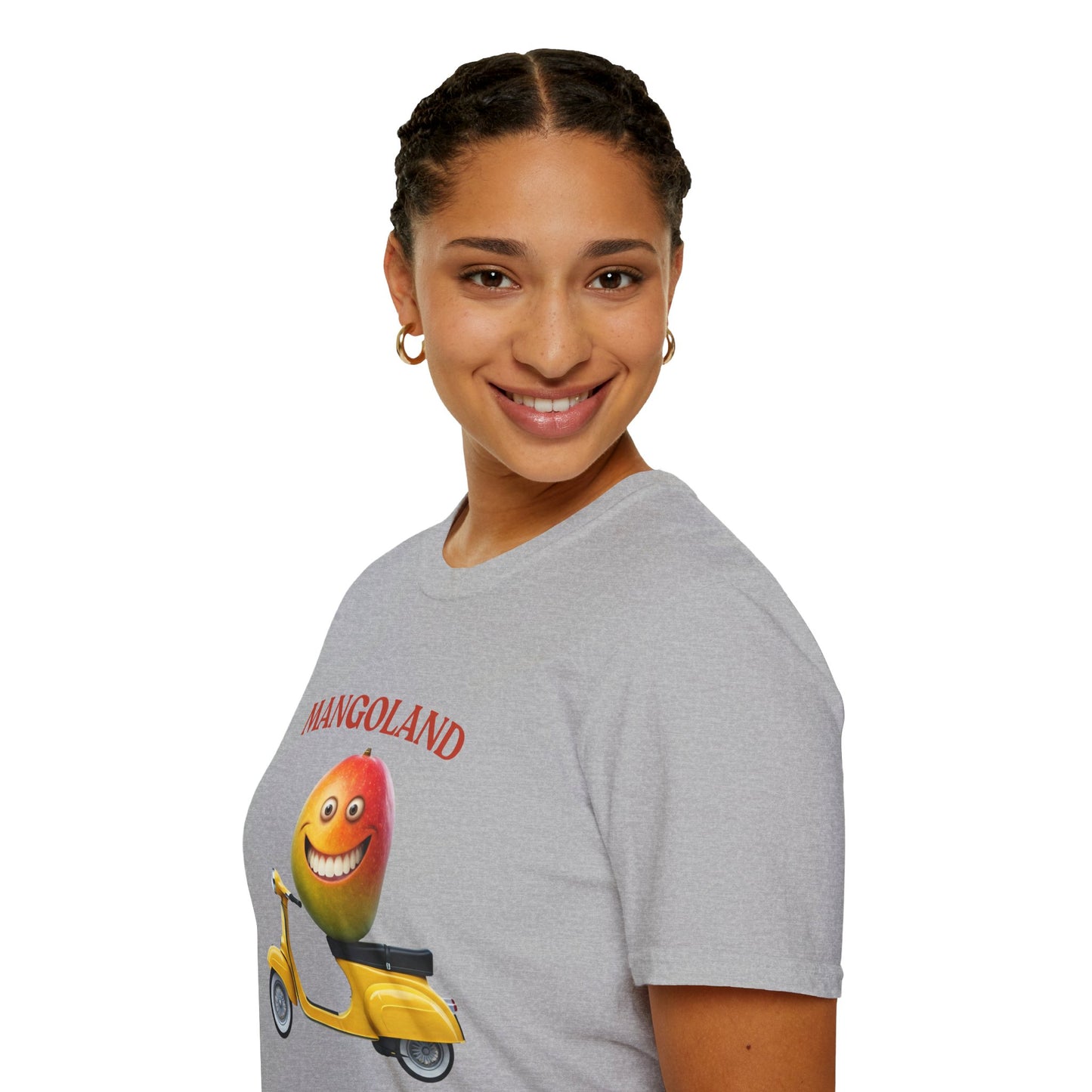 Mangoland t-shirt: Funny Mango Riding Vespa Tee