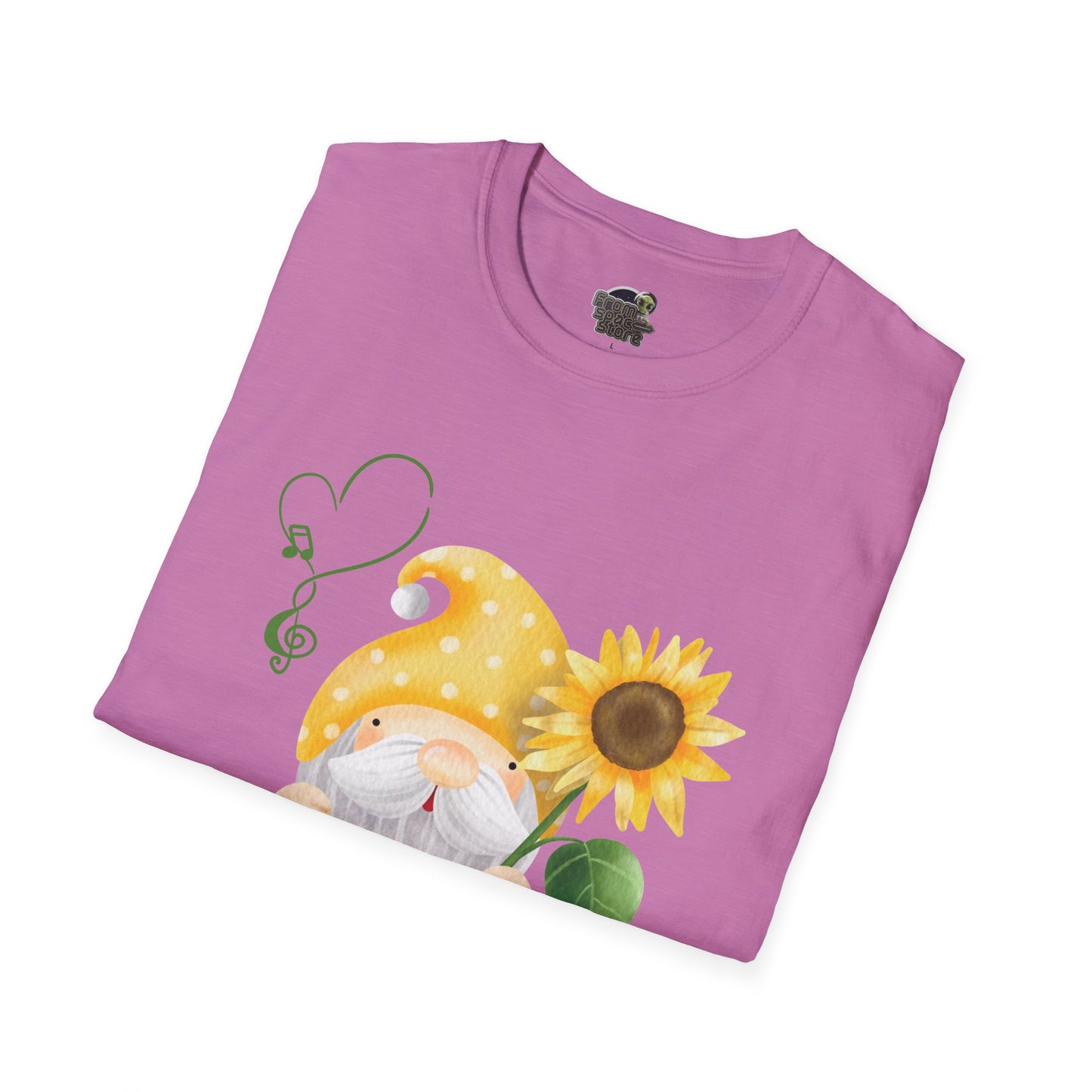 Gnome with Sunflower Unisex T-Shirt: Sunshine, Smiles & Secret Songs