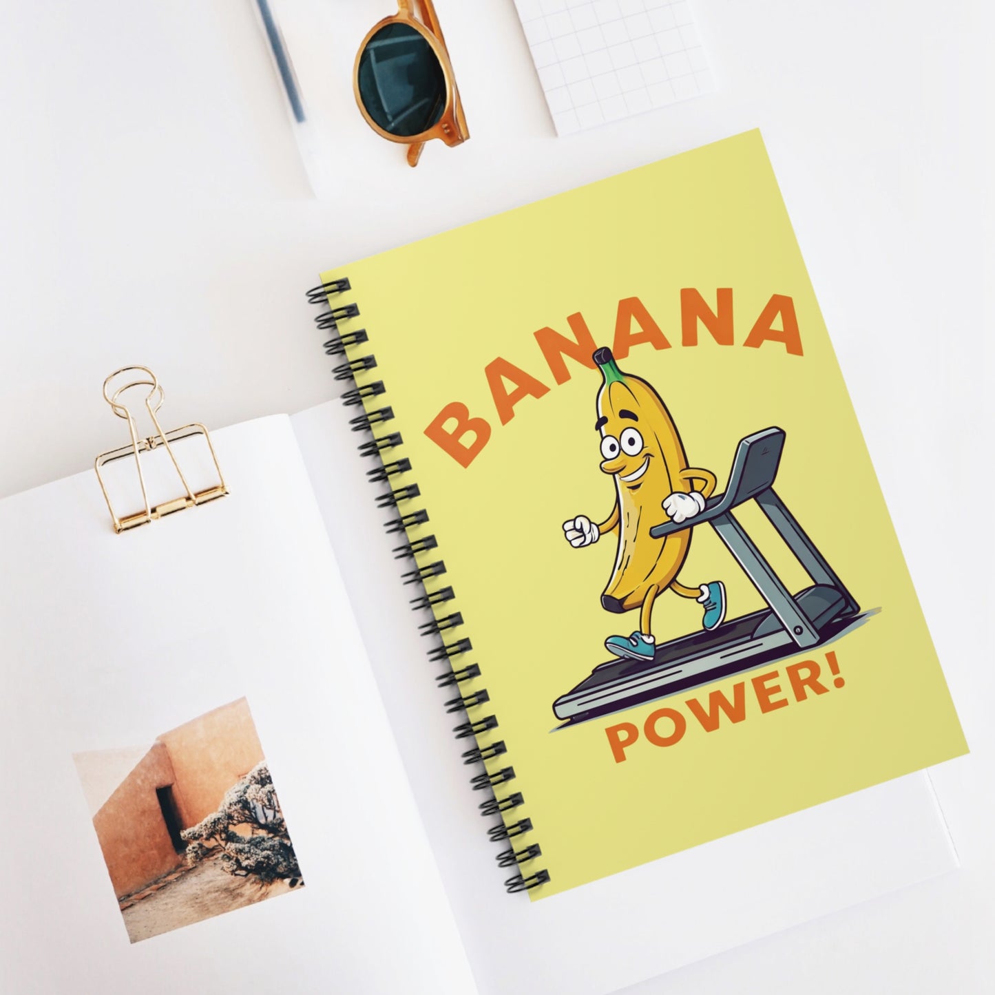 "Banana Power!" Spiral Notebook - Motivational Fitness Journal
