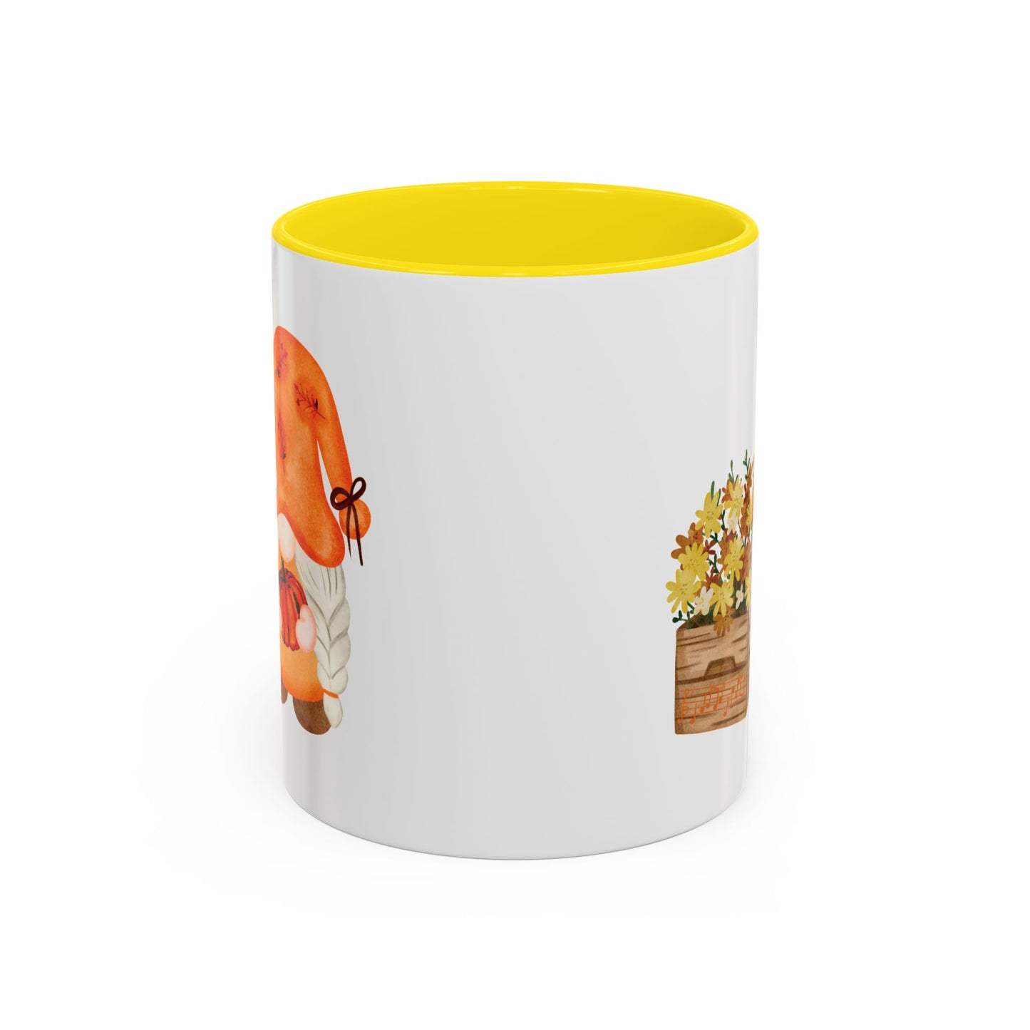 Mysterious Autumn Gnome Mug: Your Cozy Sip of Enchantment 11oz Yellow