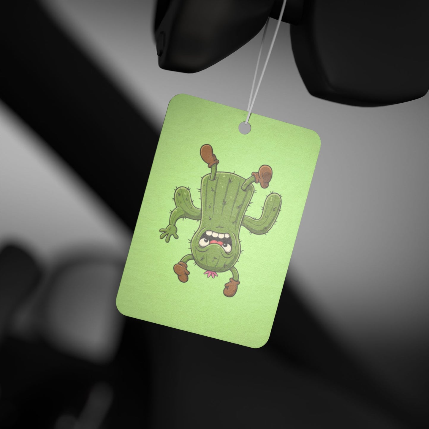 Shocked Upside-down Cactus Car Air Freshener - Power Car Freshener: Fresh Scent, Long-Lasting Fragrance, Funny Design