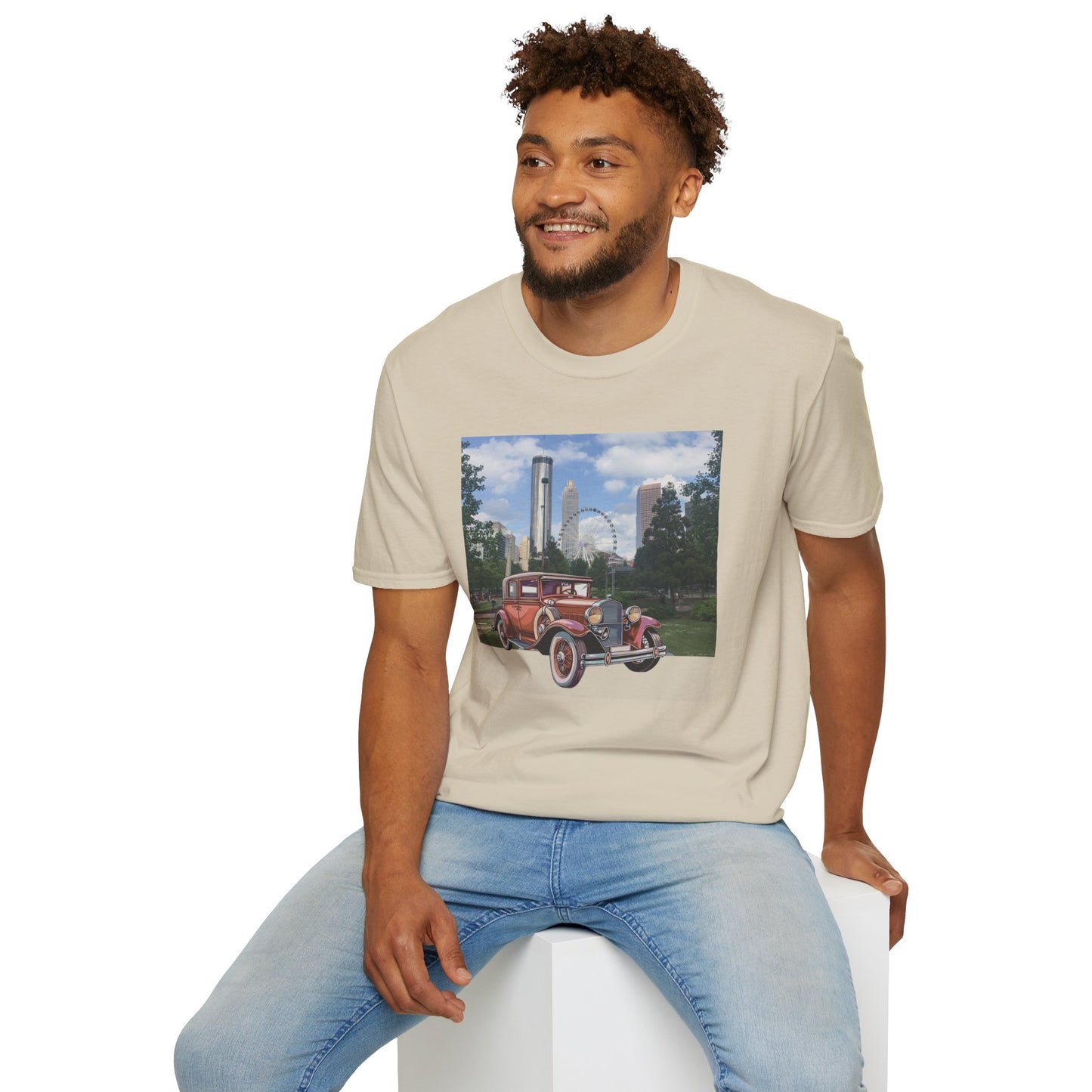 Iconic Ford T Vintage Car Unisex T-shirt Sand