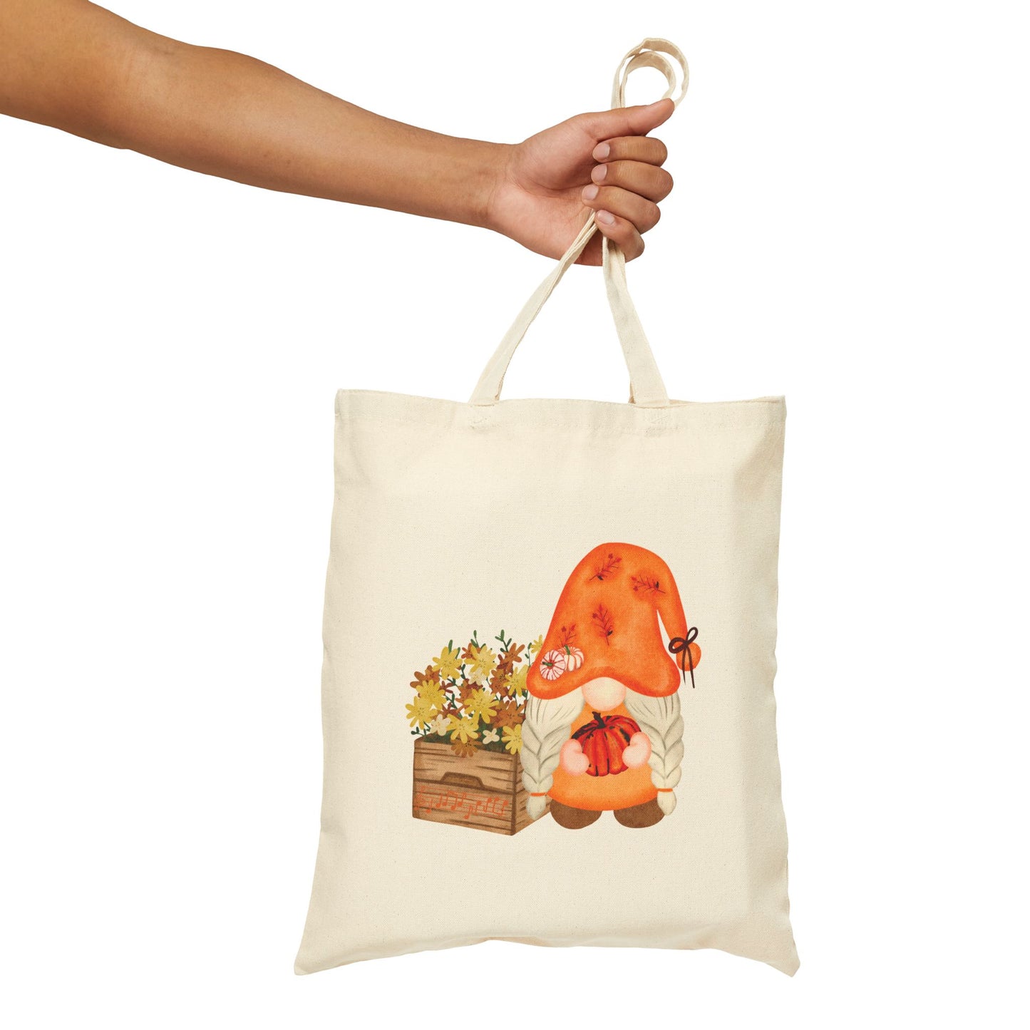 Enchanting Autumn Gnome Tote Bag: Carry Your Fall Magic & Melodies (Natural & Black Canvas)