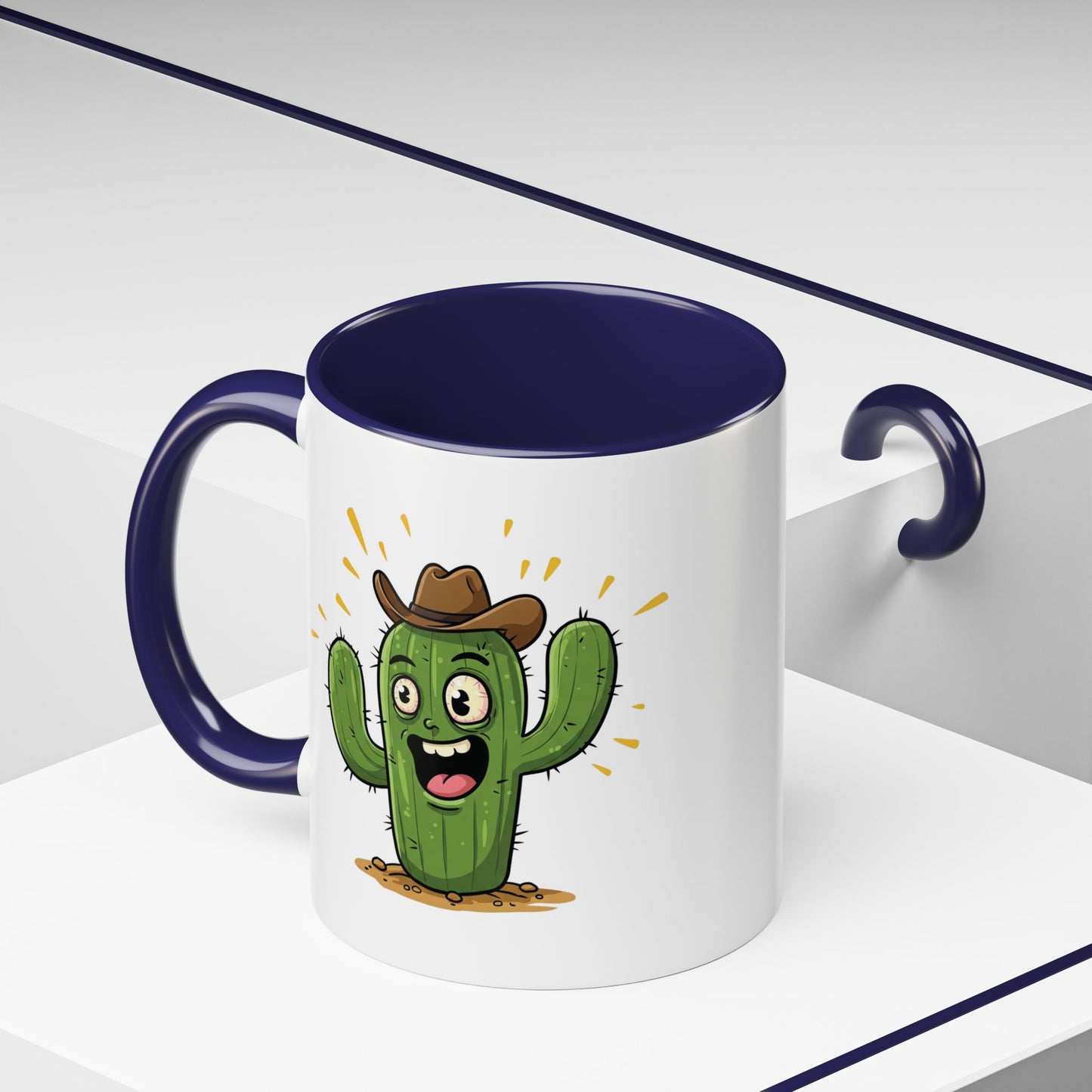 Cactus Mania Cowboy Cactus Mug - Fun & Durable Ceramic Cup for Cactus Lovers