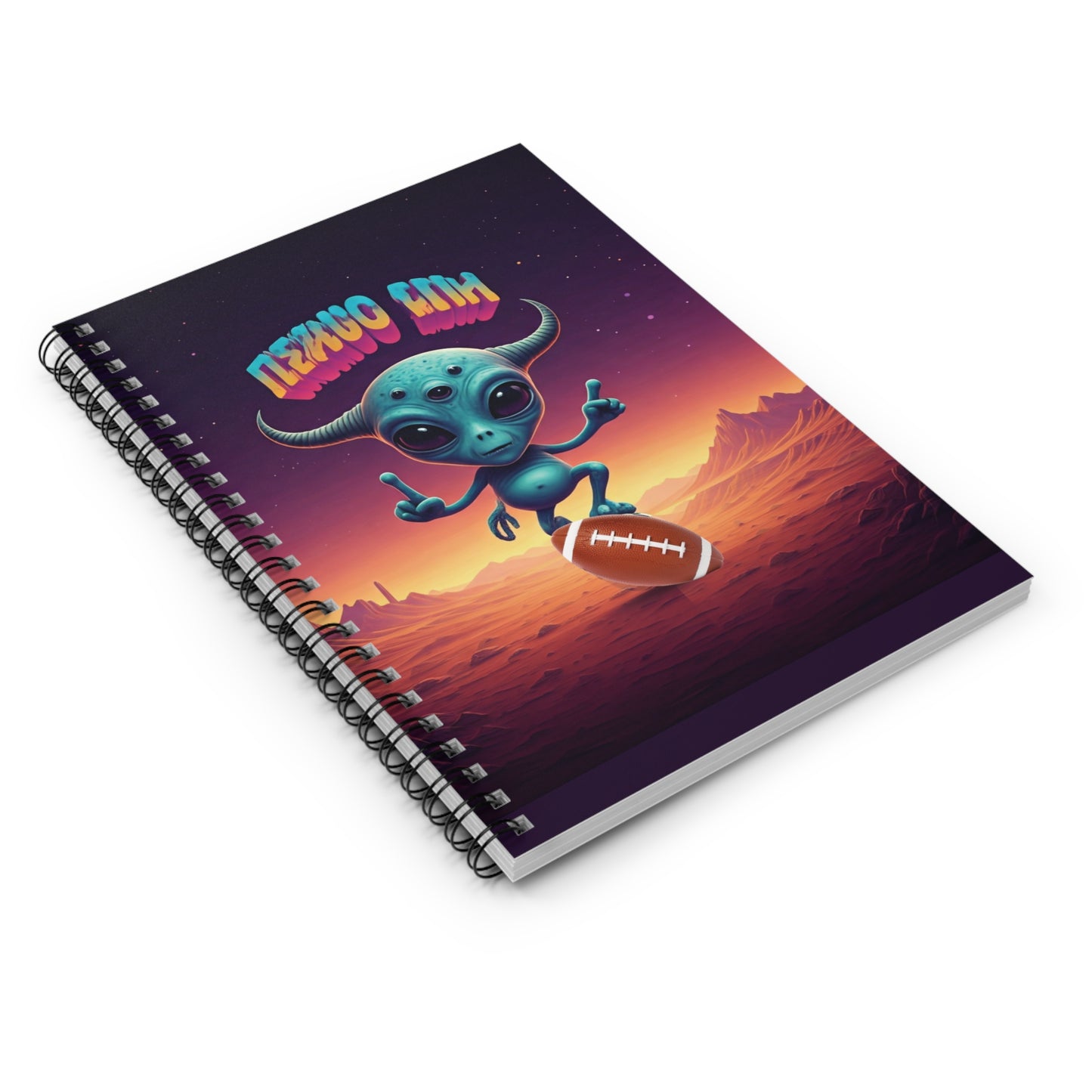 Alien Football Player Spiral Notebook - The Intergalactic Journal for Your Earthly Game Plans