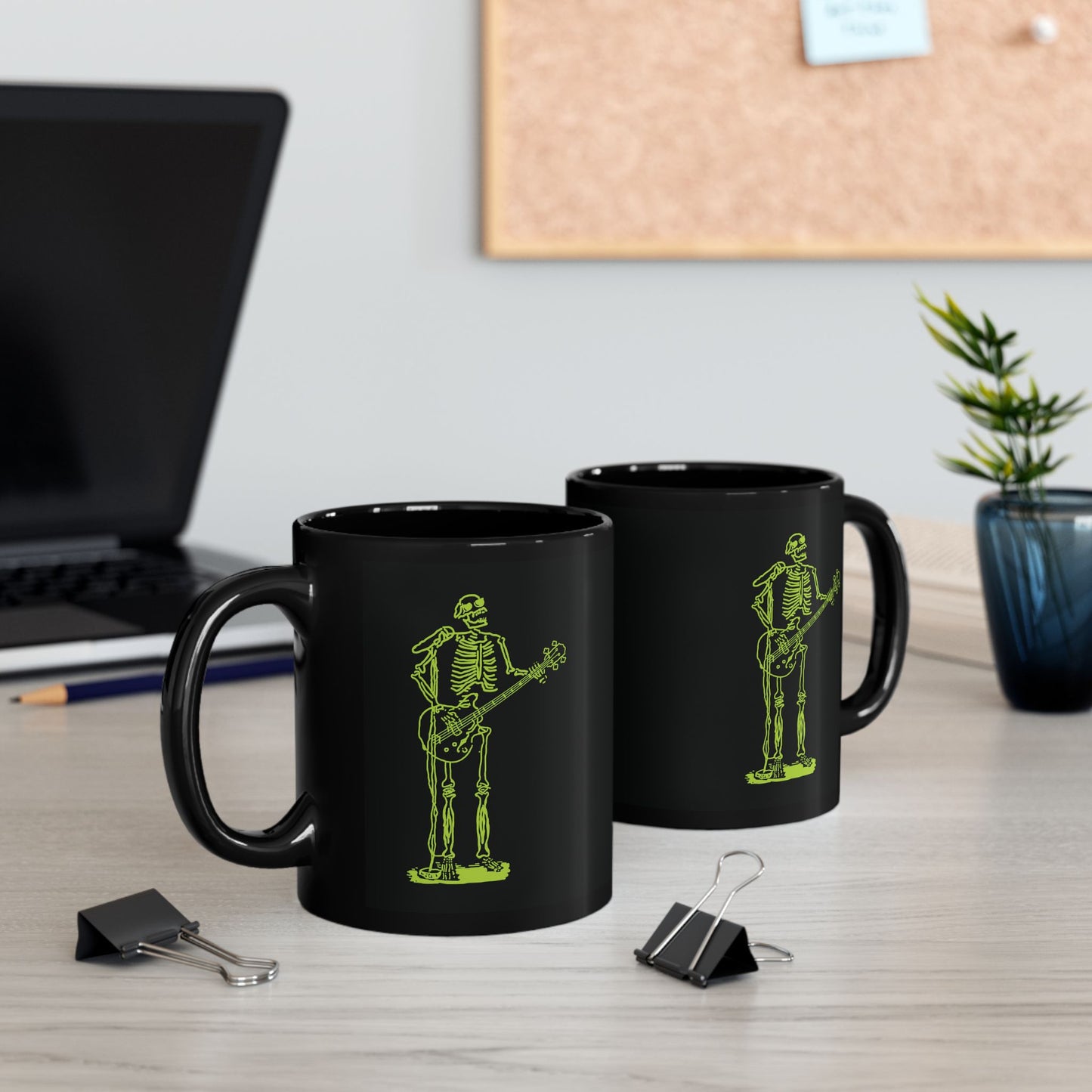 Metal Skeleton Fluo Singer & Guitarist Mug - Rock Your Day!