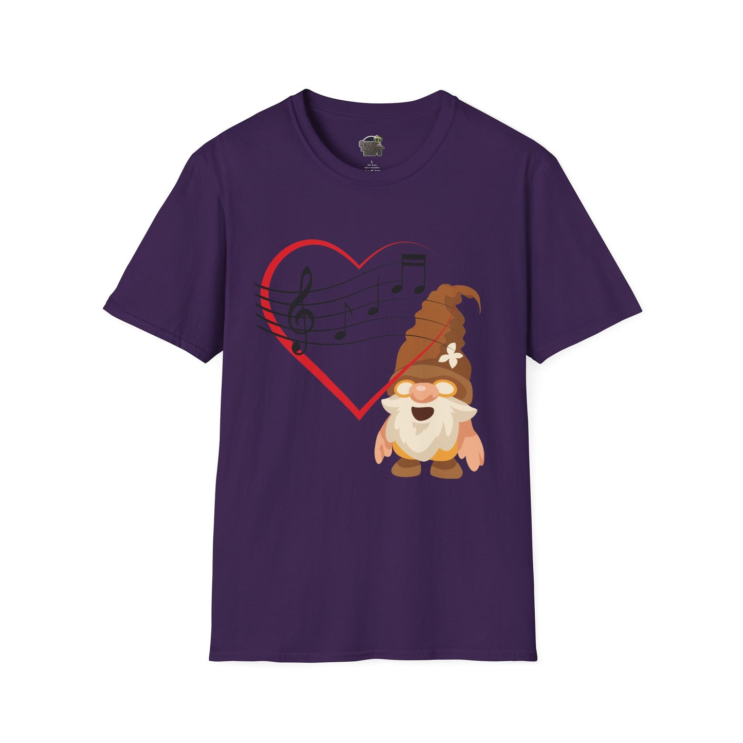 Heart of Music Gnome Unisex T-Shirt: Melodies & Magic Purple