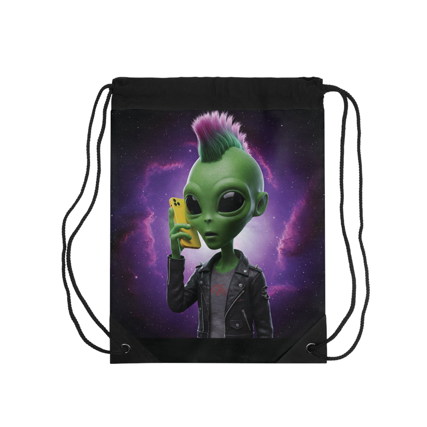 Vibrant Alien Vibes Drawstring Bag: Unique, Lightweight & Durable Backpack for Sports, Travel & Festivals