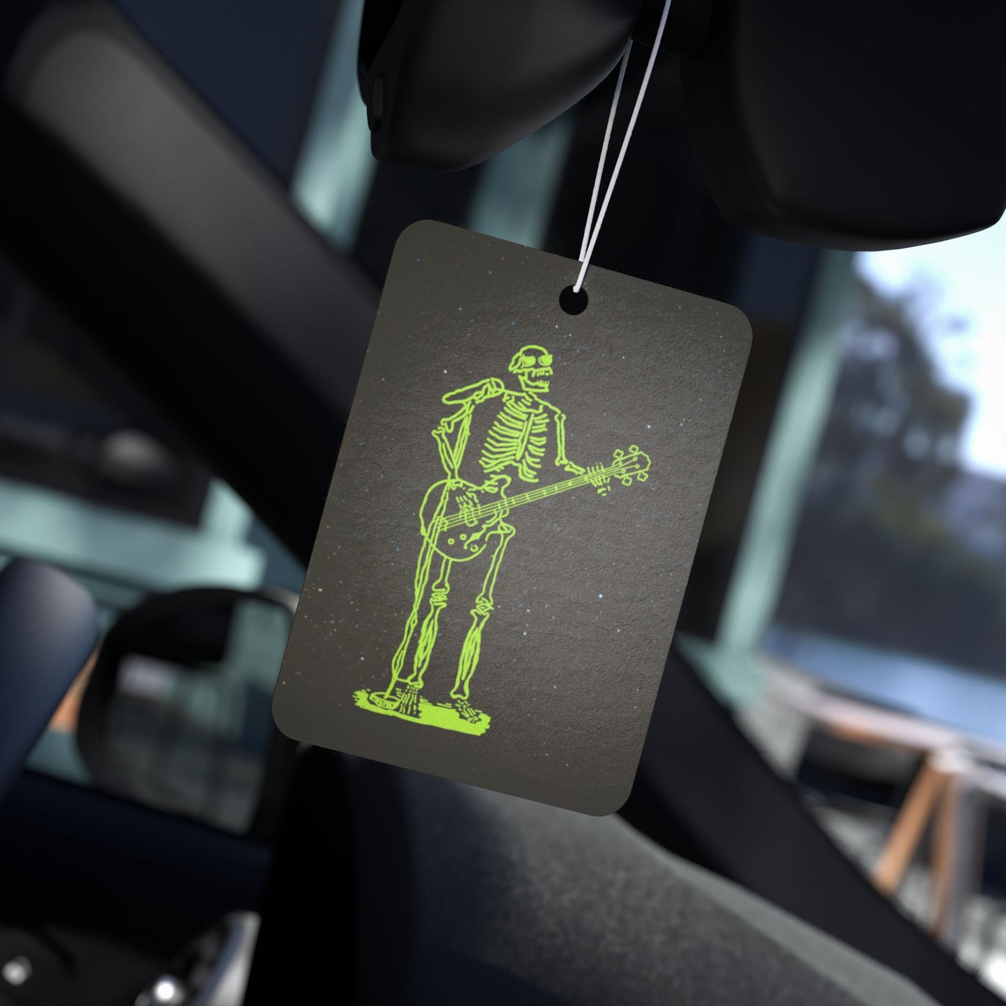 Metal Skeleton Fluo Singer and Guitar Pllayer Car Air Freshener - Power Car Freshener: Fresh Scent, Long-Lasting Fragrance, Funny Design