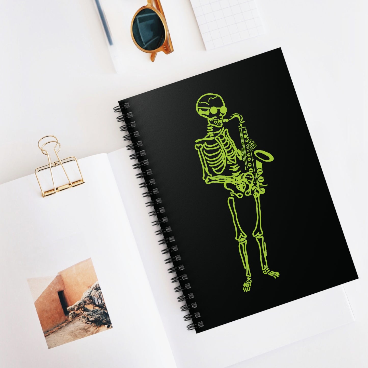Metal Skeleton Fluo Spiral Notebook - Jazz Up Your Notes!