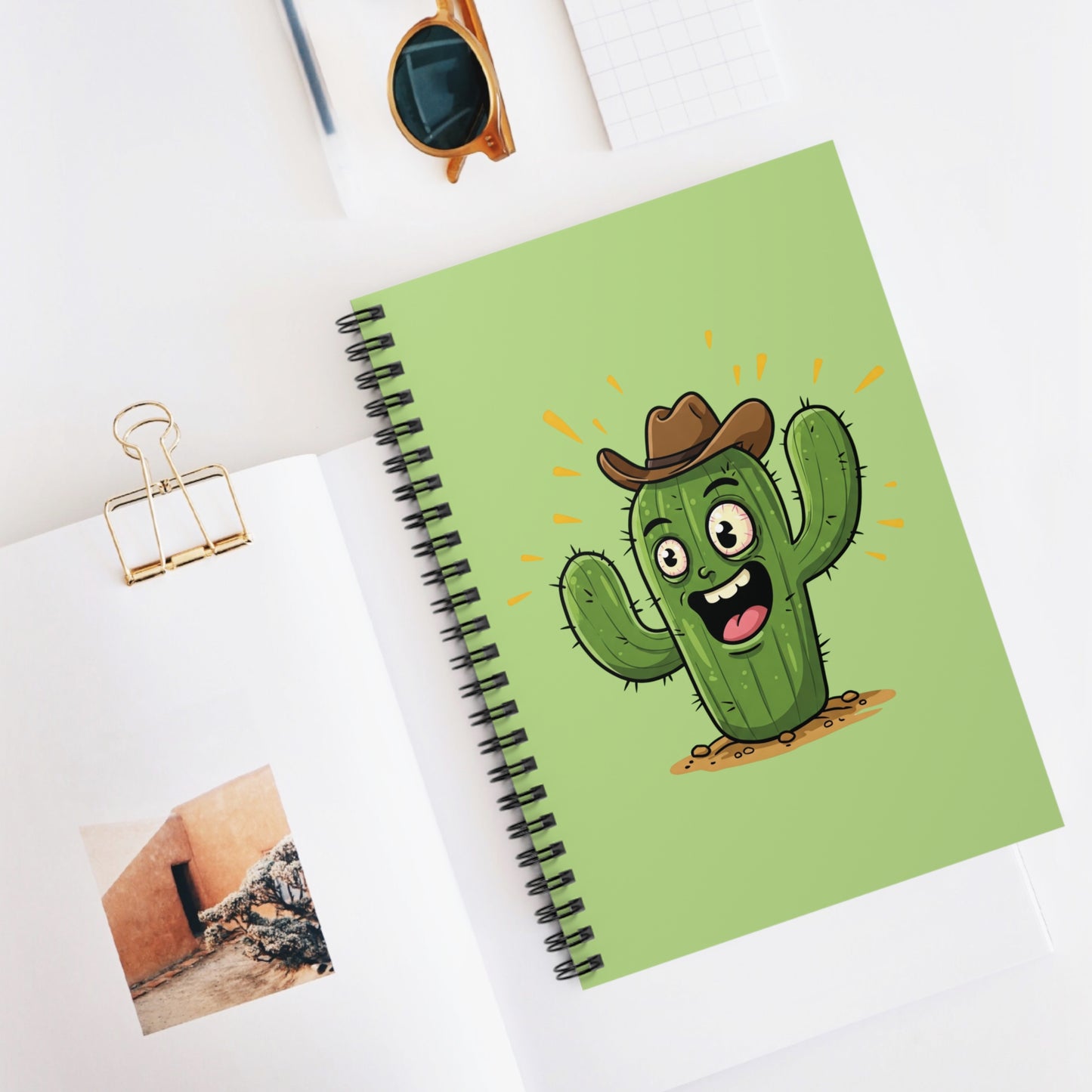 Cowboy Cactus Spiral Notebook | Western Themed Journal & Unique Desert/Rodeo Gift
