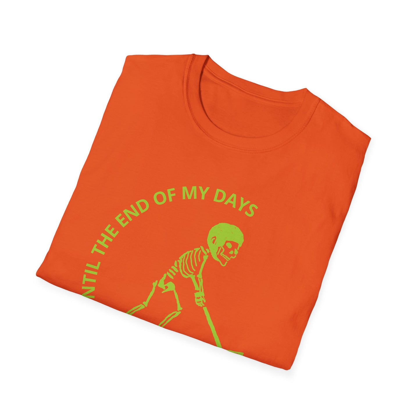 Hockey 'Til I Die: Skeleton fluo Hockey Player T-Shirt | Men's Short Sleeve Tee - Unisex Softstyle T-Shirt