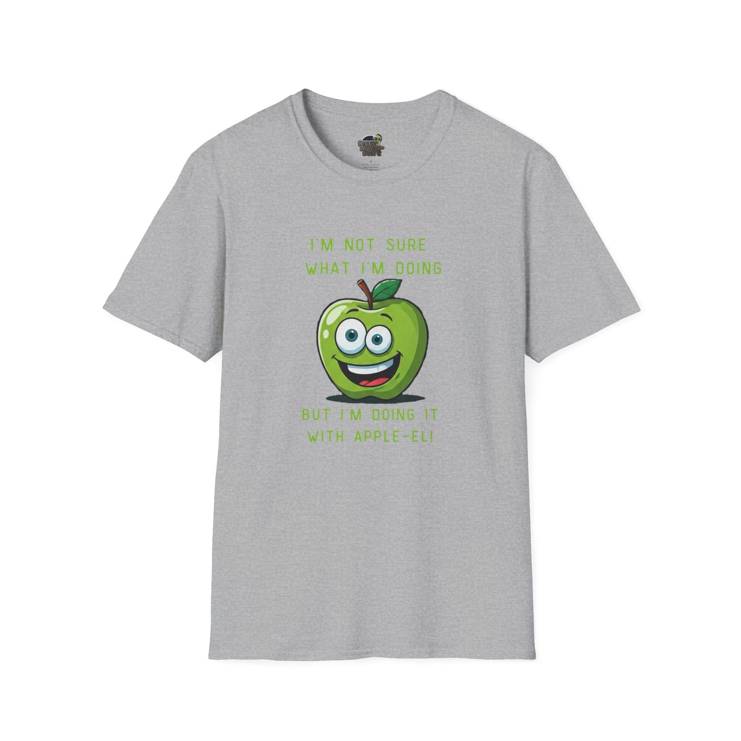 Apple-El t-shirt: Funny Smiling Apple Positive Tee Sport Grey