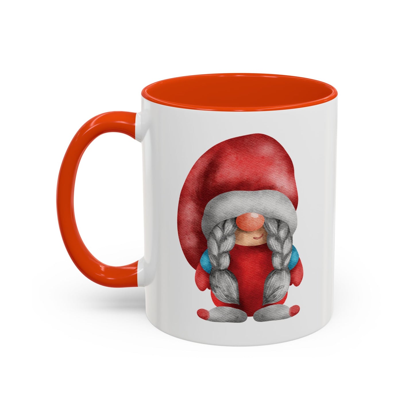 Cheerful Red Gnome with Braids Mug - Sip Your Sweet Melody | Ceramic Coffee & Tea Cup (11oz/15oz)