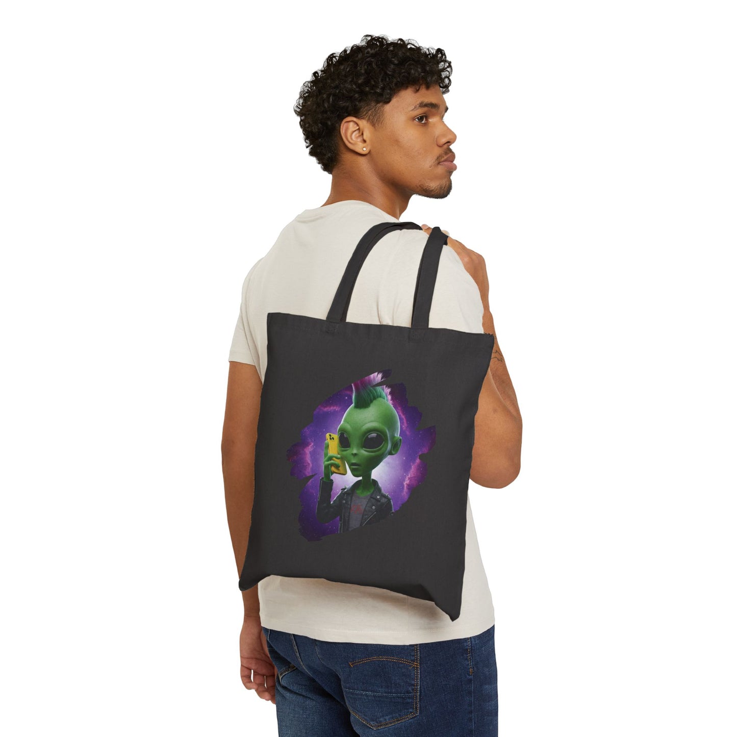 Alien Punk Premium Tote Bag - Urban Sci-Fi Aesthetic Carrier