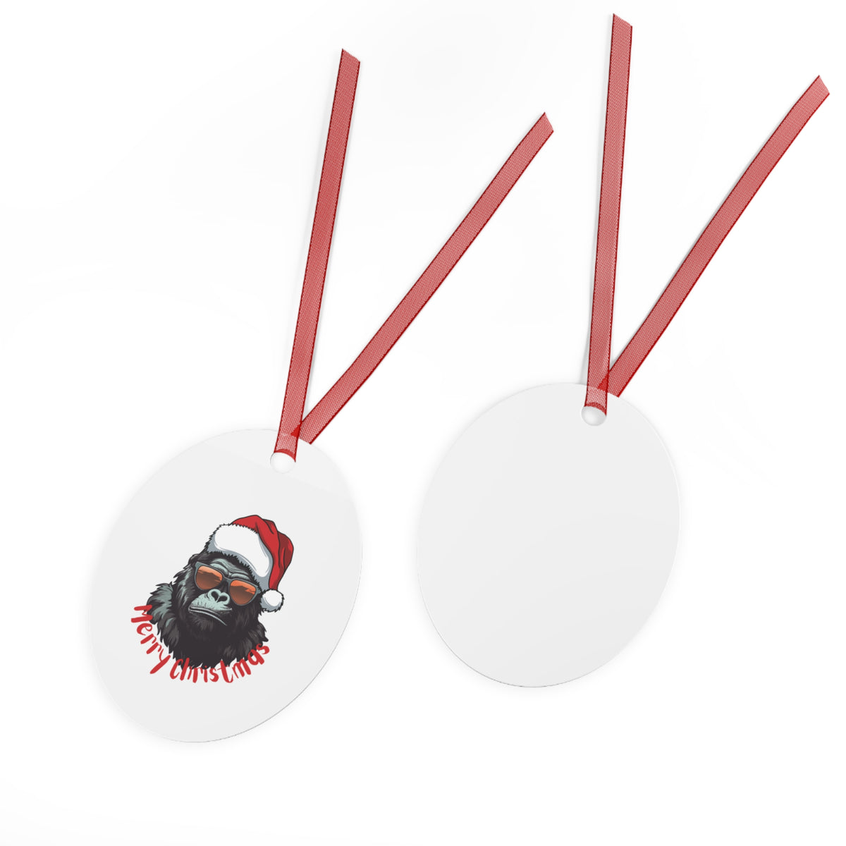 Cool Santa Gorilla Sunglasses Metal Christmas Ornament - Alternative Tree Decor