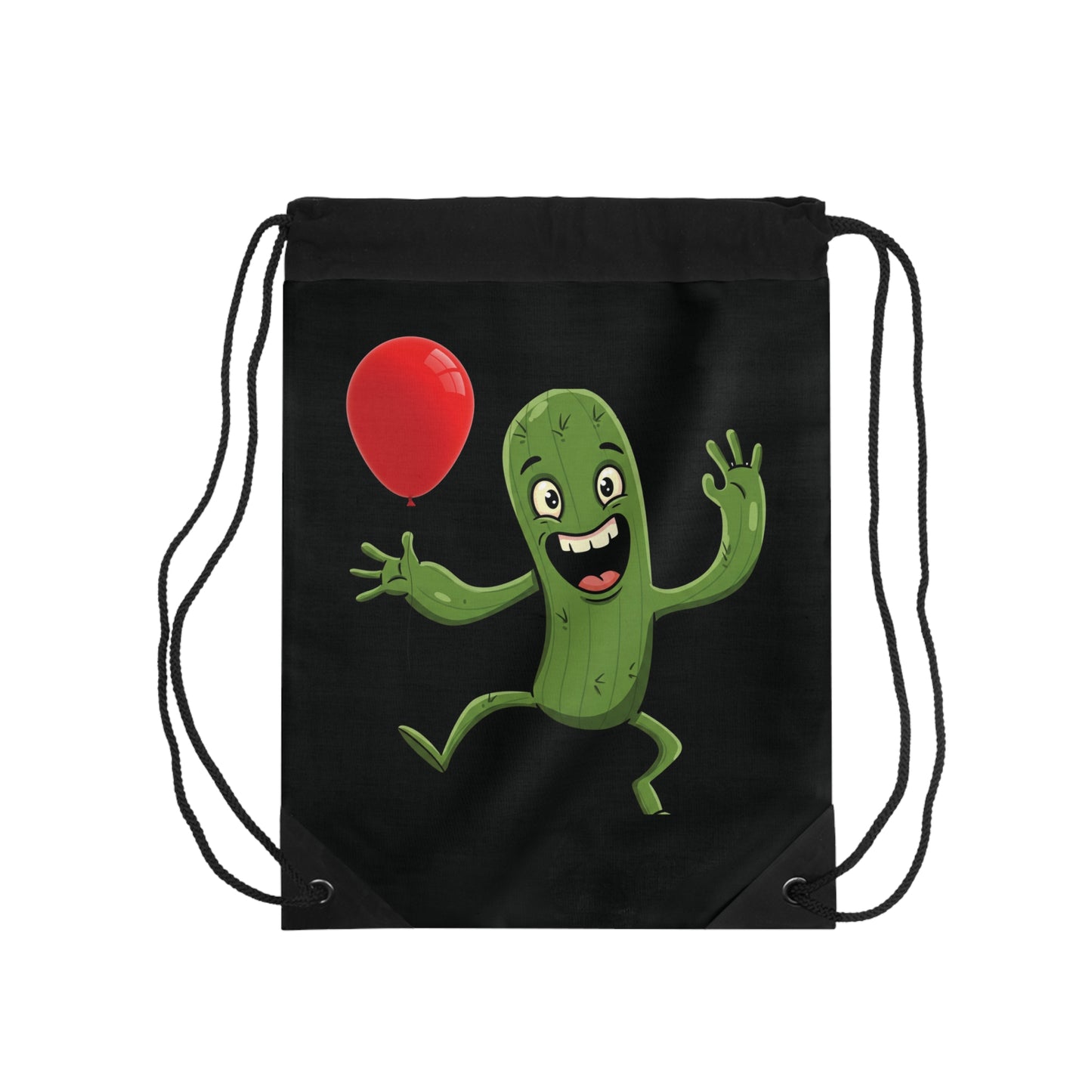 Cactus with Balloon" Drawstring Bag - Fun & Eco-Friendly Backpack for Everyone