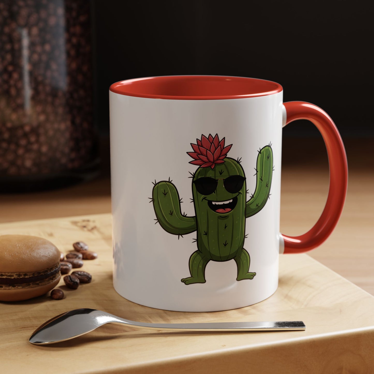 Cactus Mania Funny Cactus Mug with Sunglasses - Happy Ceramic Coffee Cup