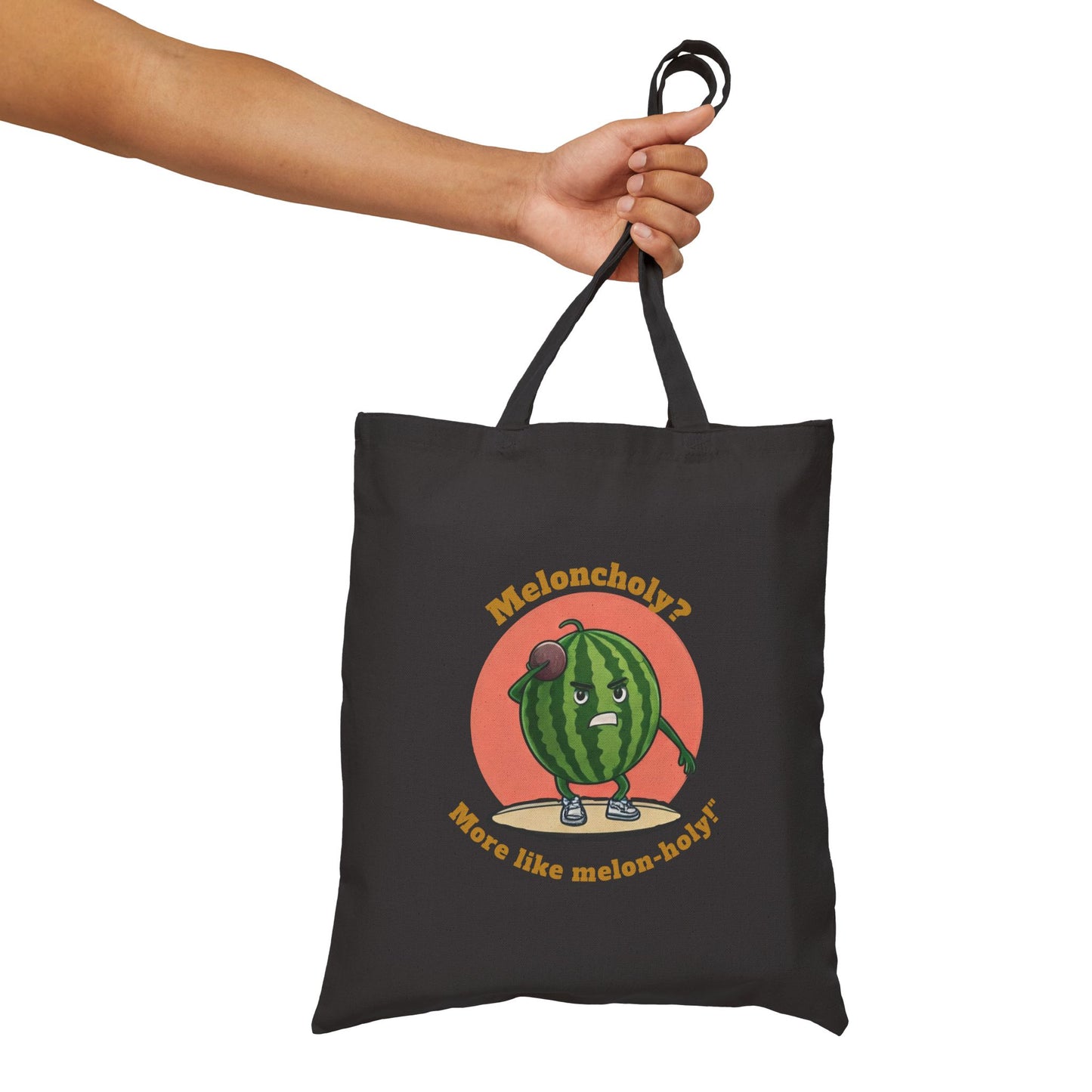 Melon-holy Tote Bag: Funny Weightlifting Watermelon Gym Bag