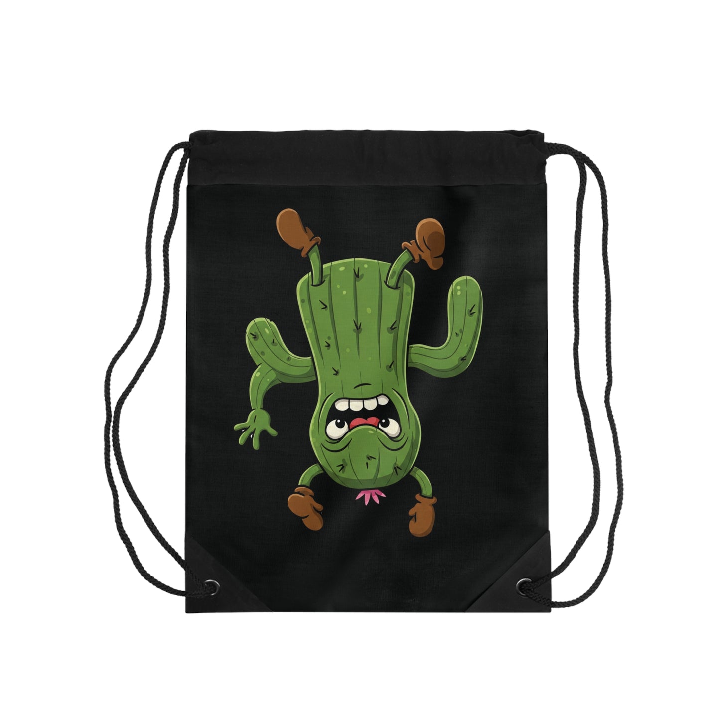 Shocked Cactus" Drawstring Bag - Quirky, Durable & Eco-Friendly for Daily Fun